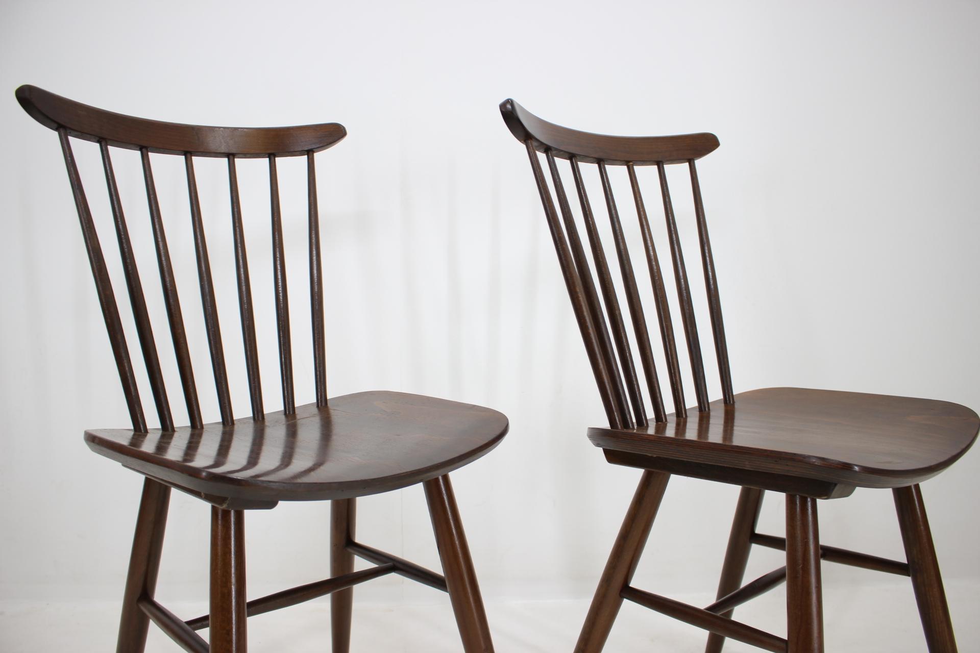 Mid-Century Modern Set of Four Scandinavian Style Dinning Chairs, 1960s For Sale