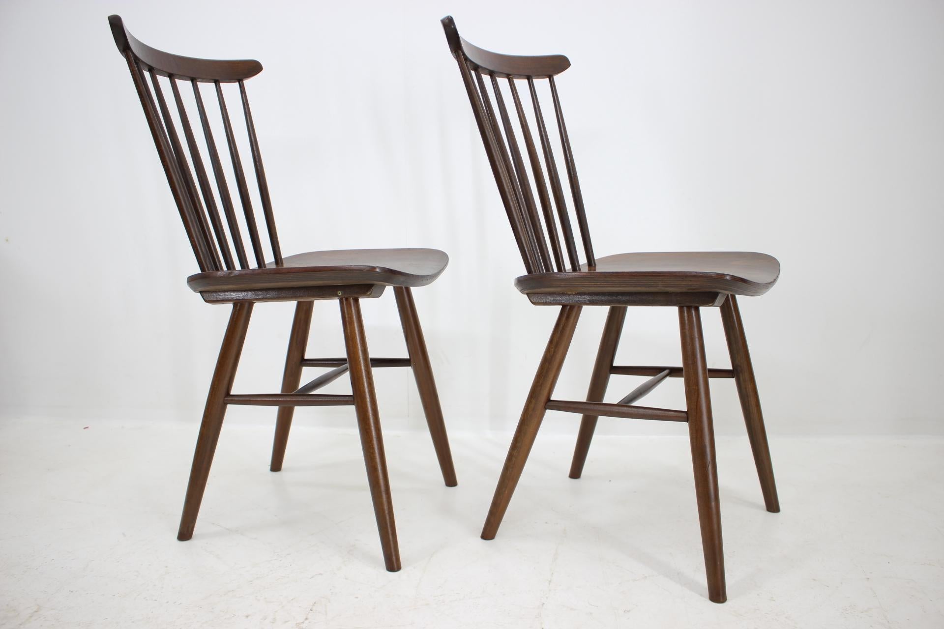 Czech Set of Four Scandinavian Style Dinning Chairs, 1960s For Sale