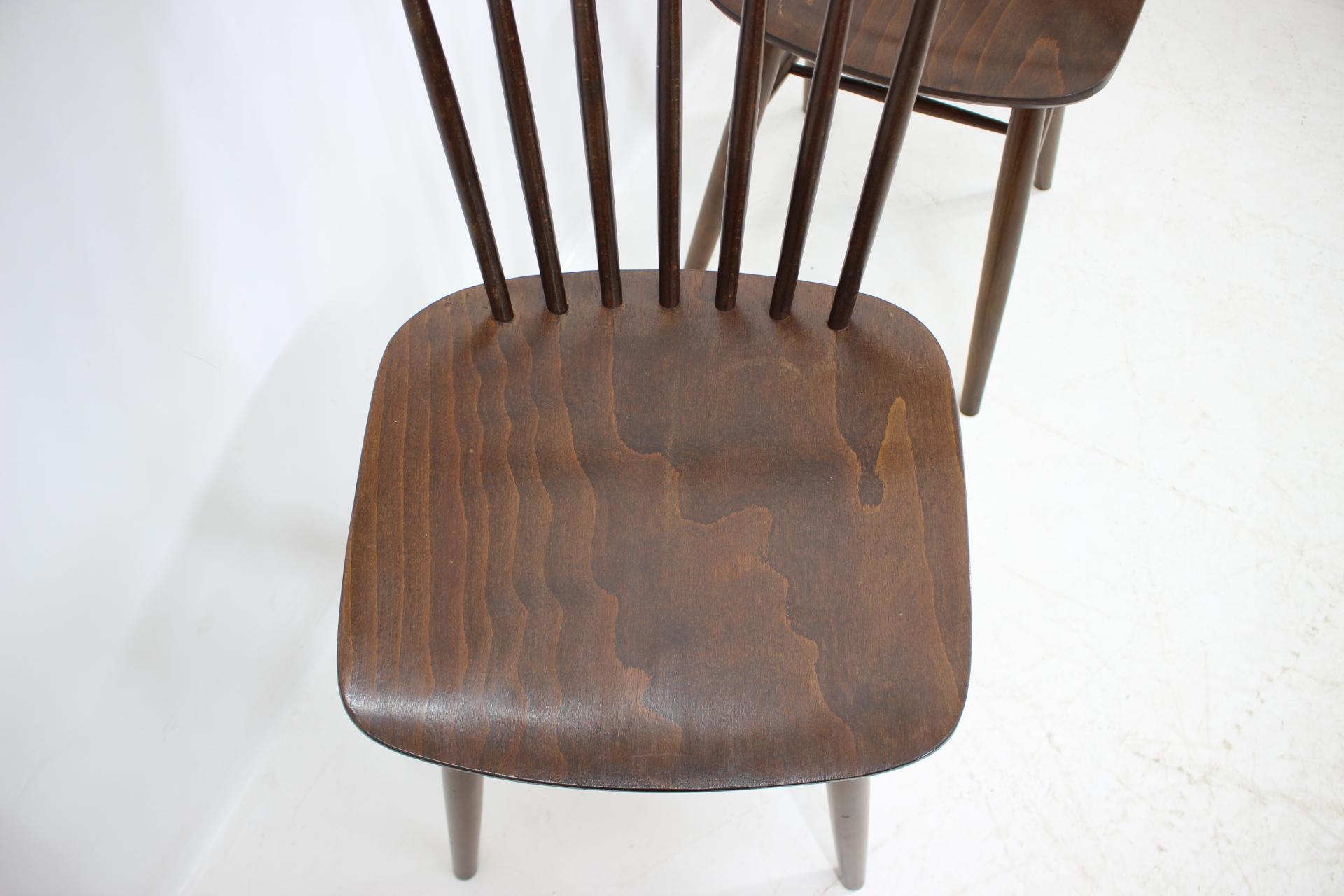 Mid-20th Century Set of Four Scandinavian Style Dinning Chairs, 1960s For Sale