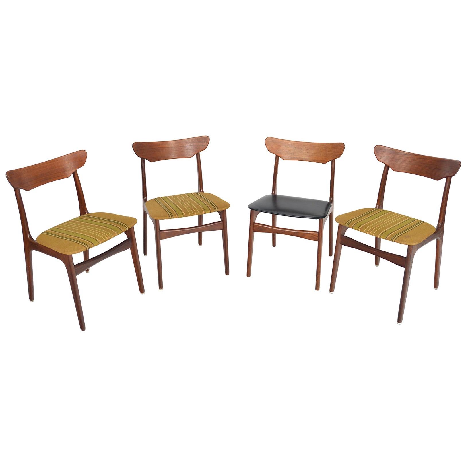 Set of Four Schionning and Elgaard Danish Teak Dining Chairs