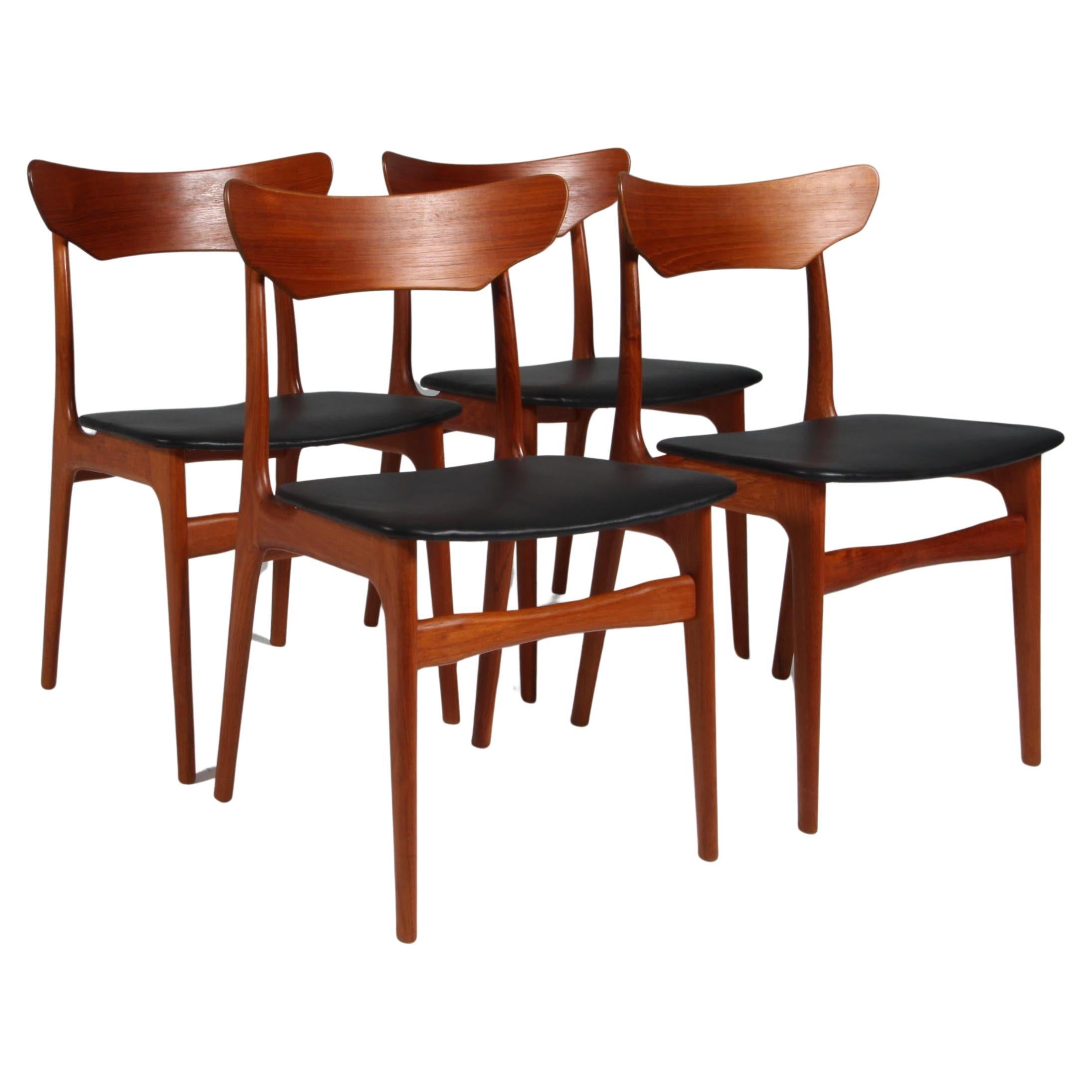 Set of four Schønning & Elgaard dining chairs in teak For Sale