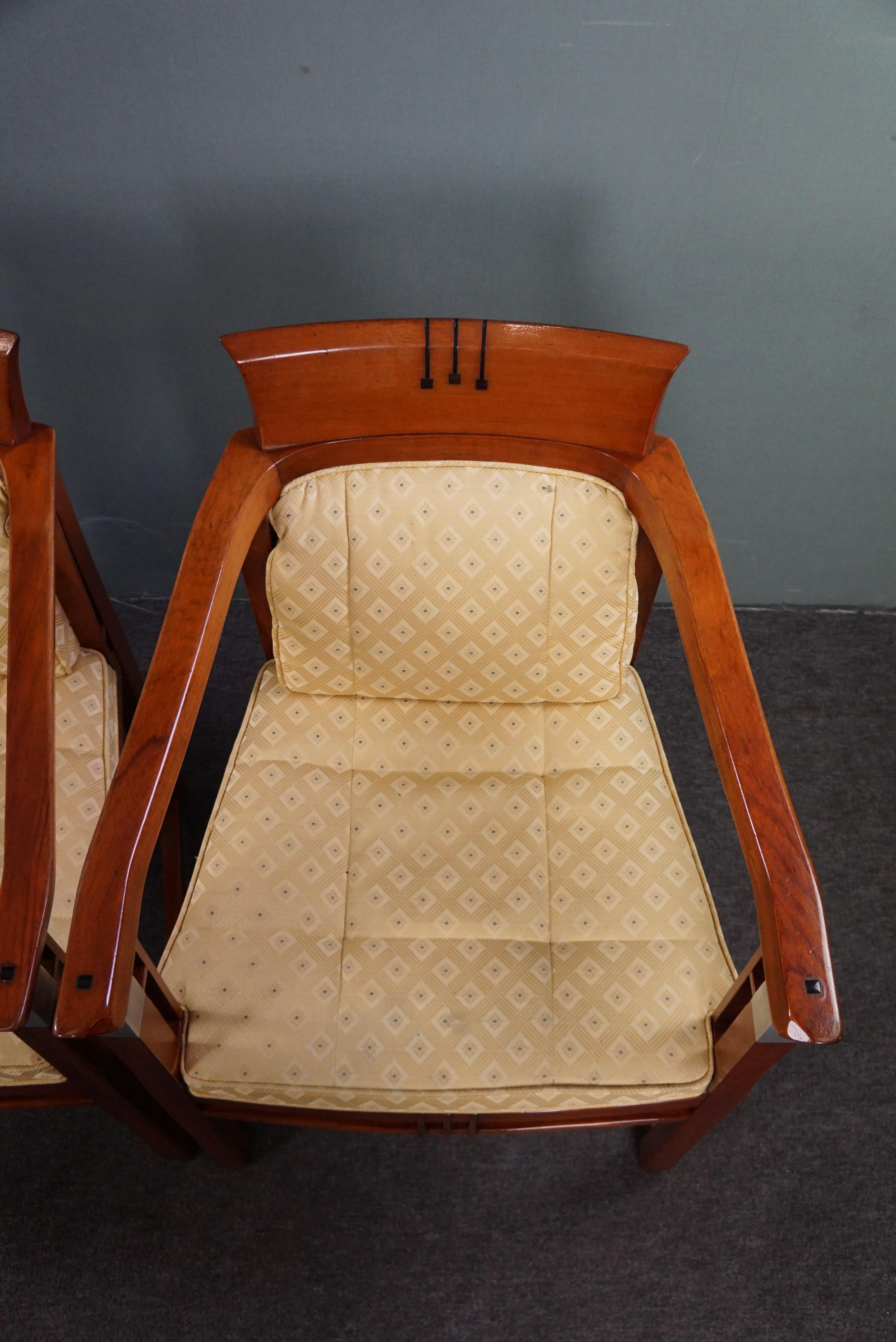 Set of four Schuitema Art Deco dining chairs Decoforma For Sale 2