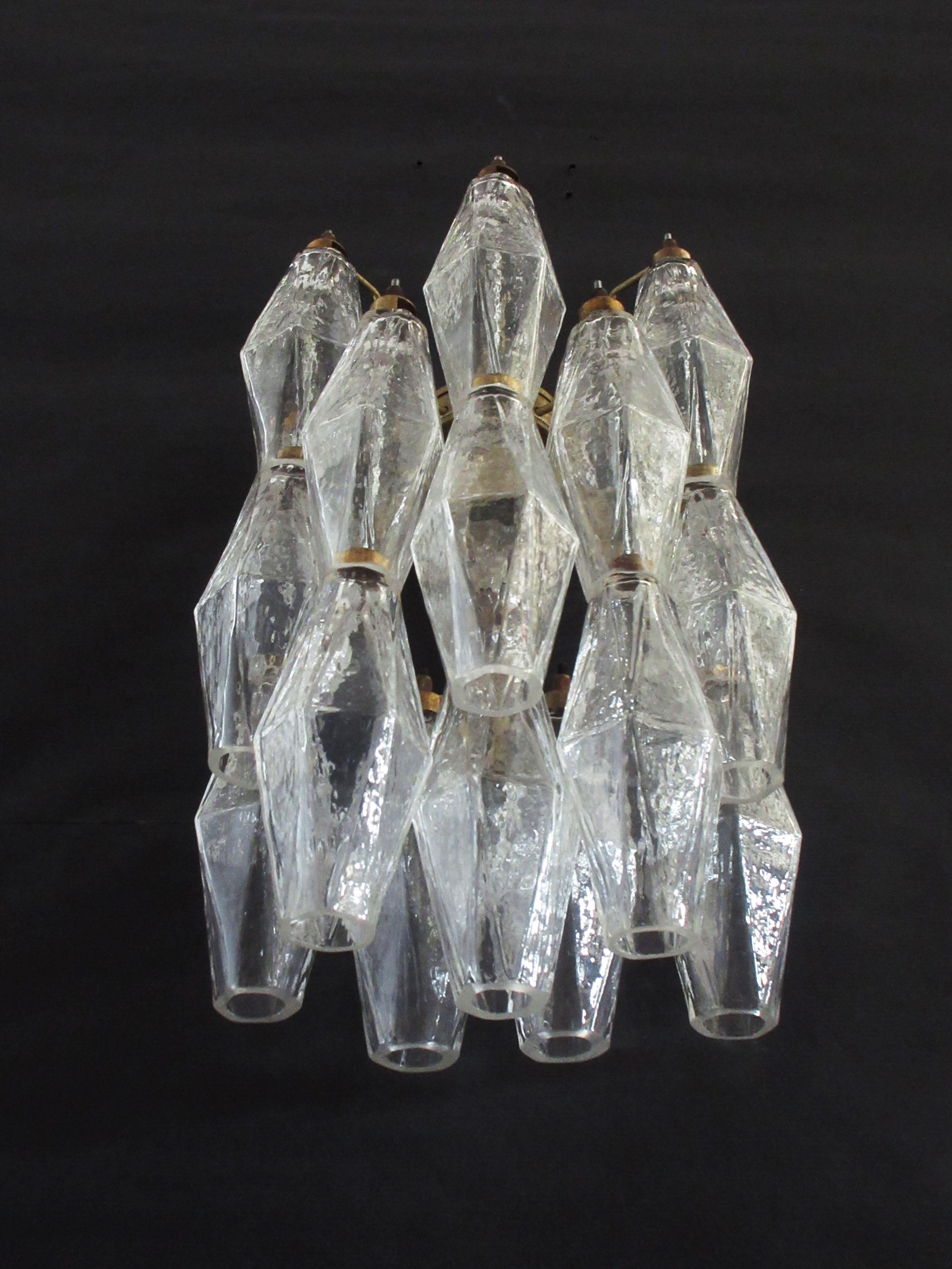 Ensemble de quatre appliques  Verre Poliedri, Murano, 1970 en vente 3
