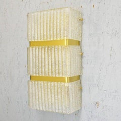 Ensemble de quatre appliques en verre de Murano transparent par Mazzega, années 1960