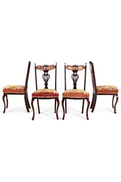 Set di quattro sedie da pranzo in mogano scozzese
