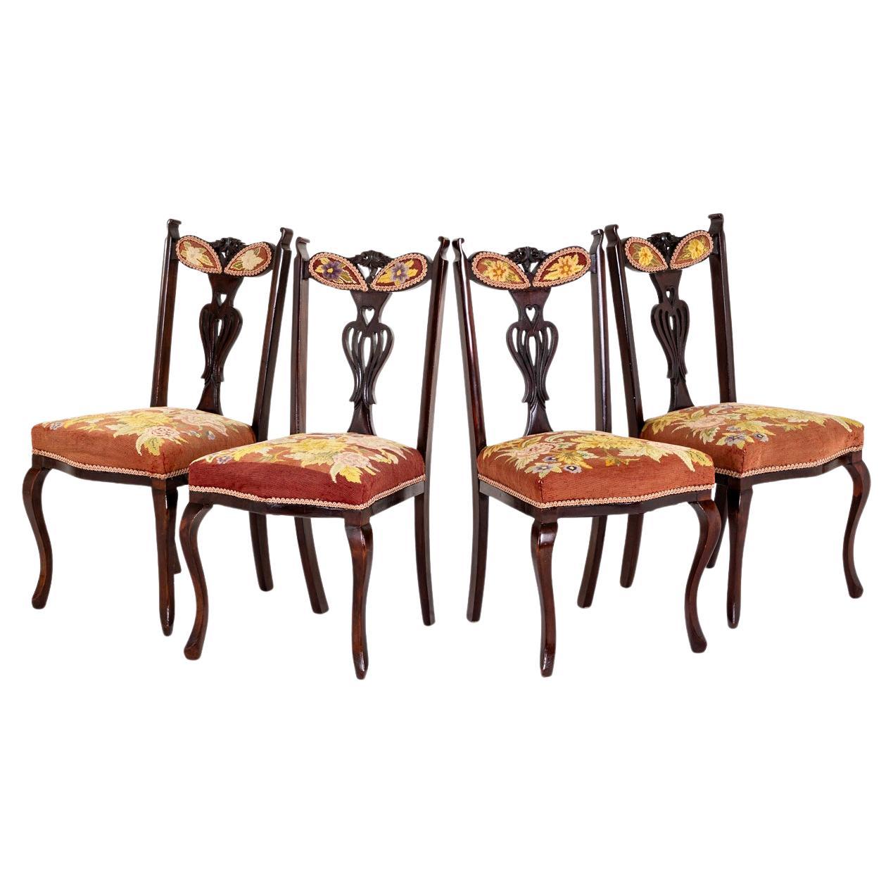 Set of Four Scottish Mahogany Dining Chairs in vendita