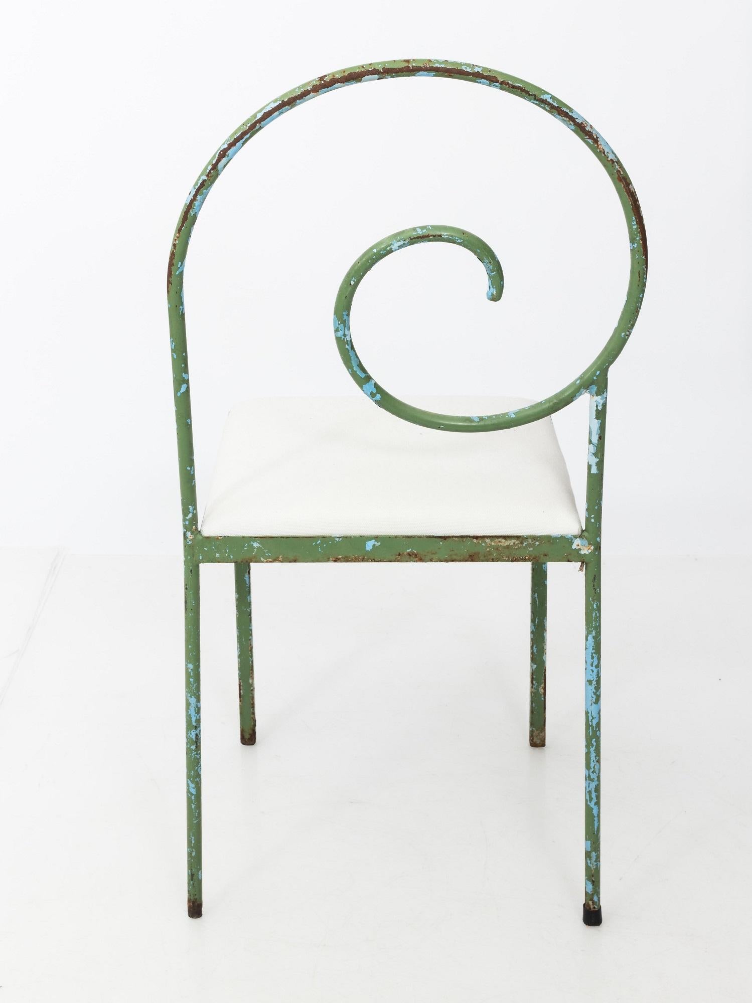 Luigi Serafini Style Scroll Back Suspiral Chairs for Garden 3