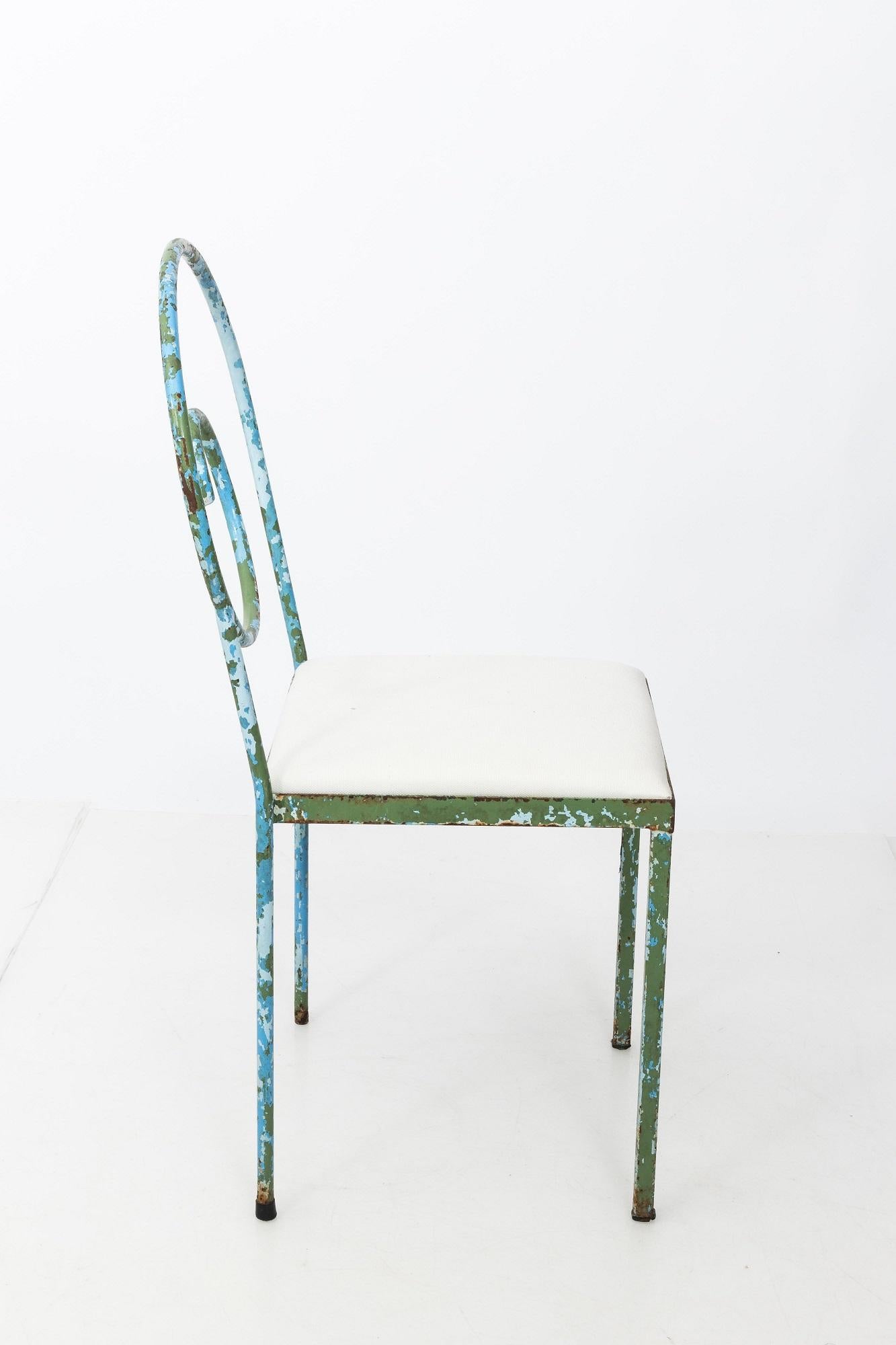 Metal Luigi Serafini Style Scroll Back Suspiral Chairs for Garden