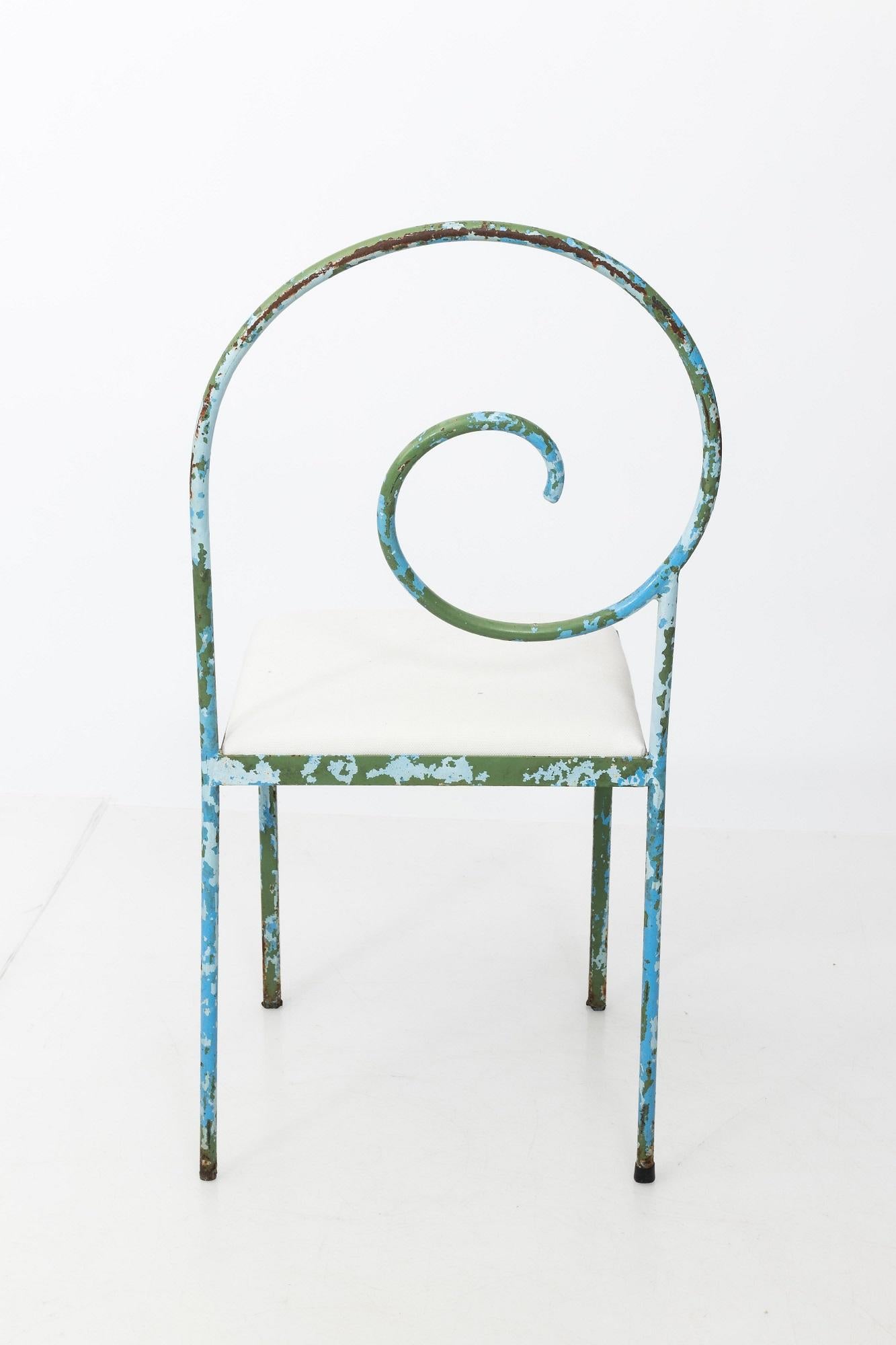 Luigi Serafini Style Scroll Back Suspiral Chairs for Garden 1
