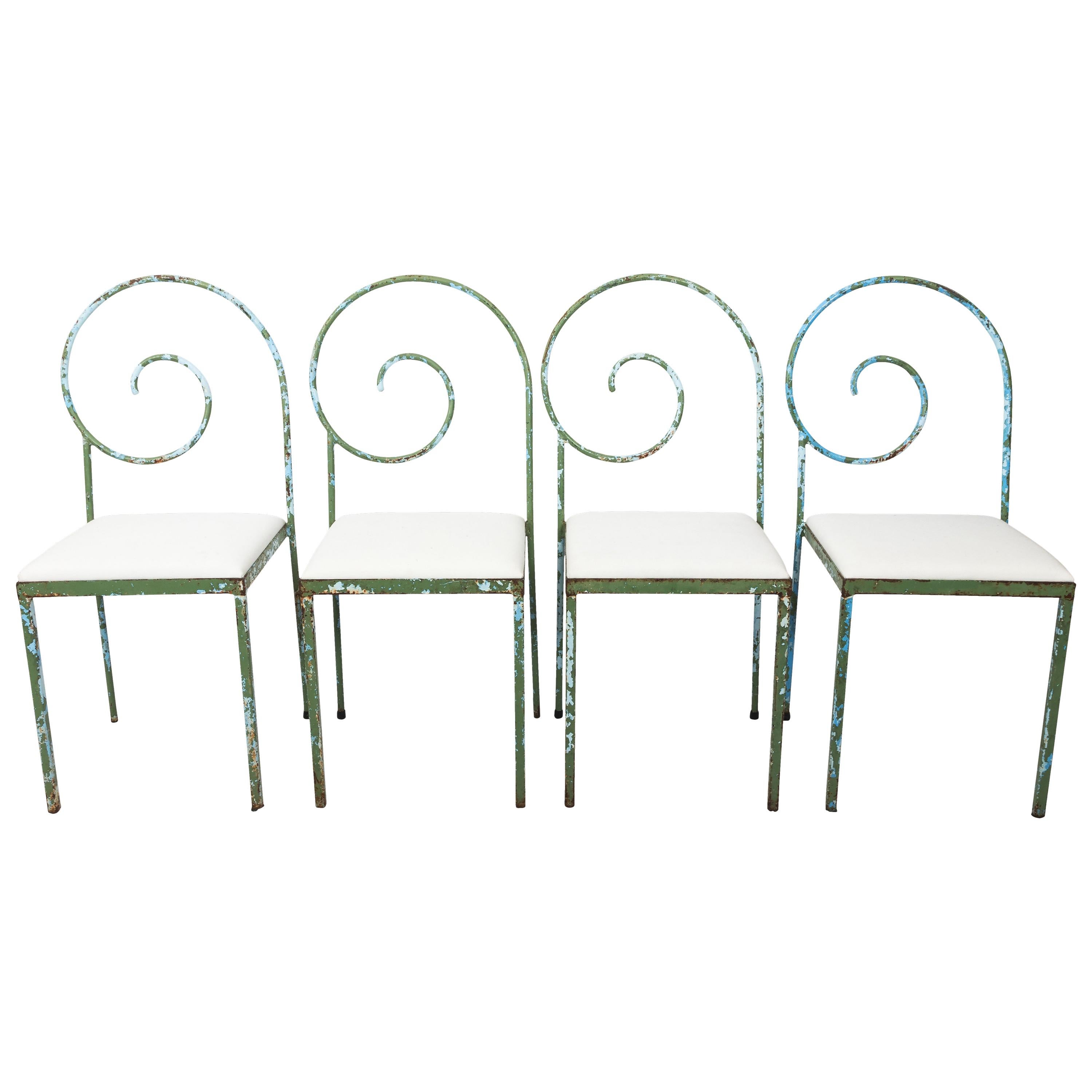 Luigi Serafini Style Scroll Back Suspiral Chairs for Garden