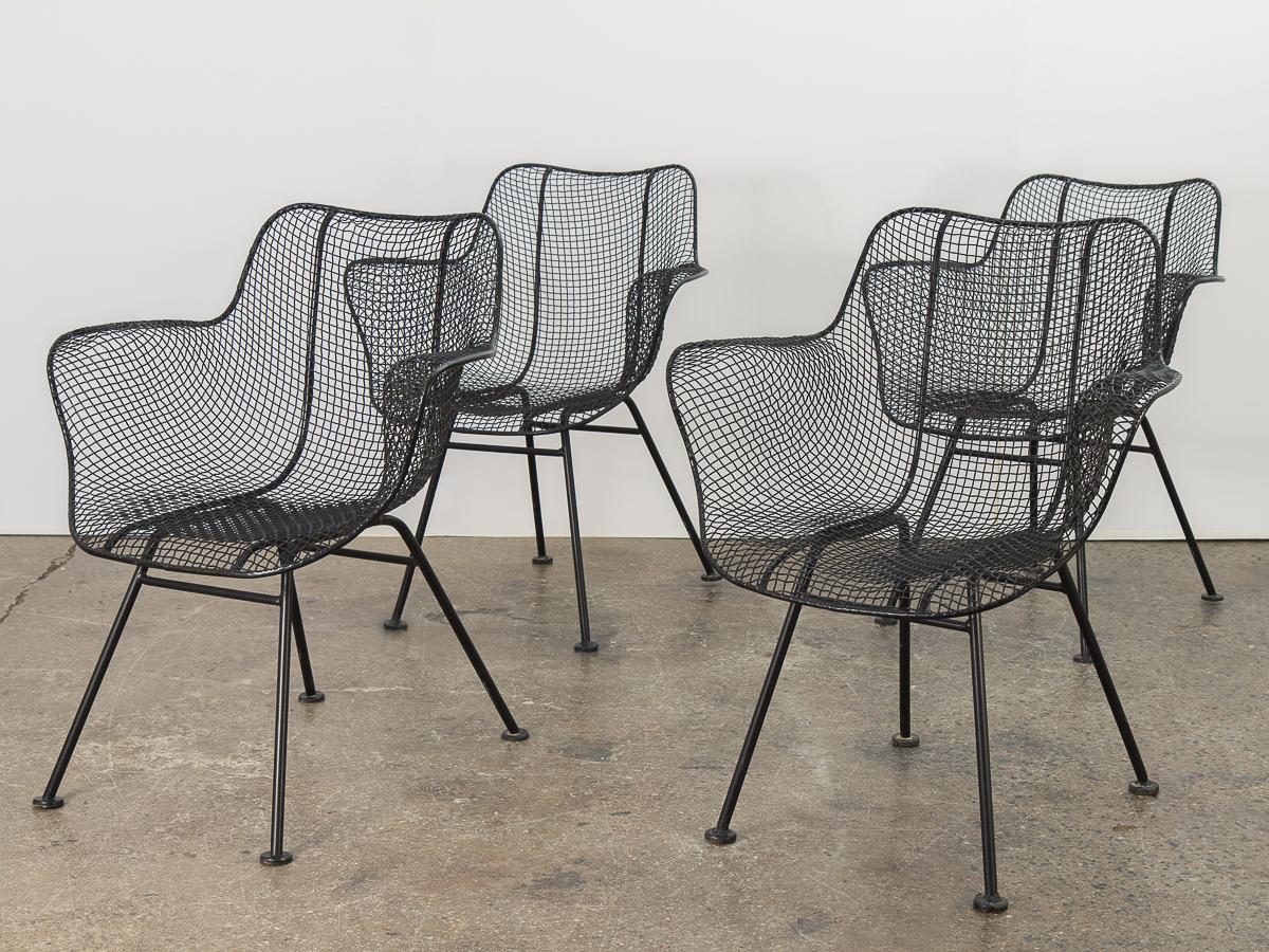 American Set of Four Sculptura Patio Chairs by Russell Woodard