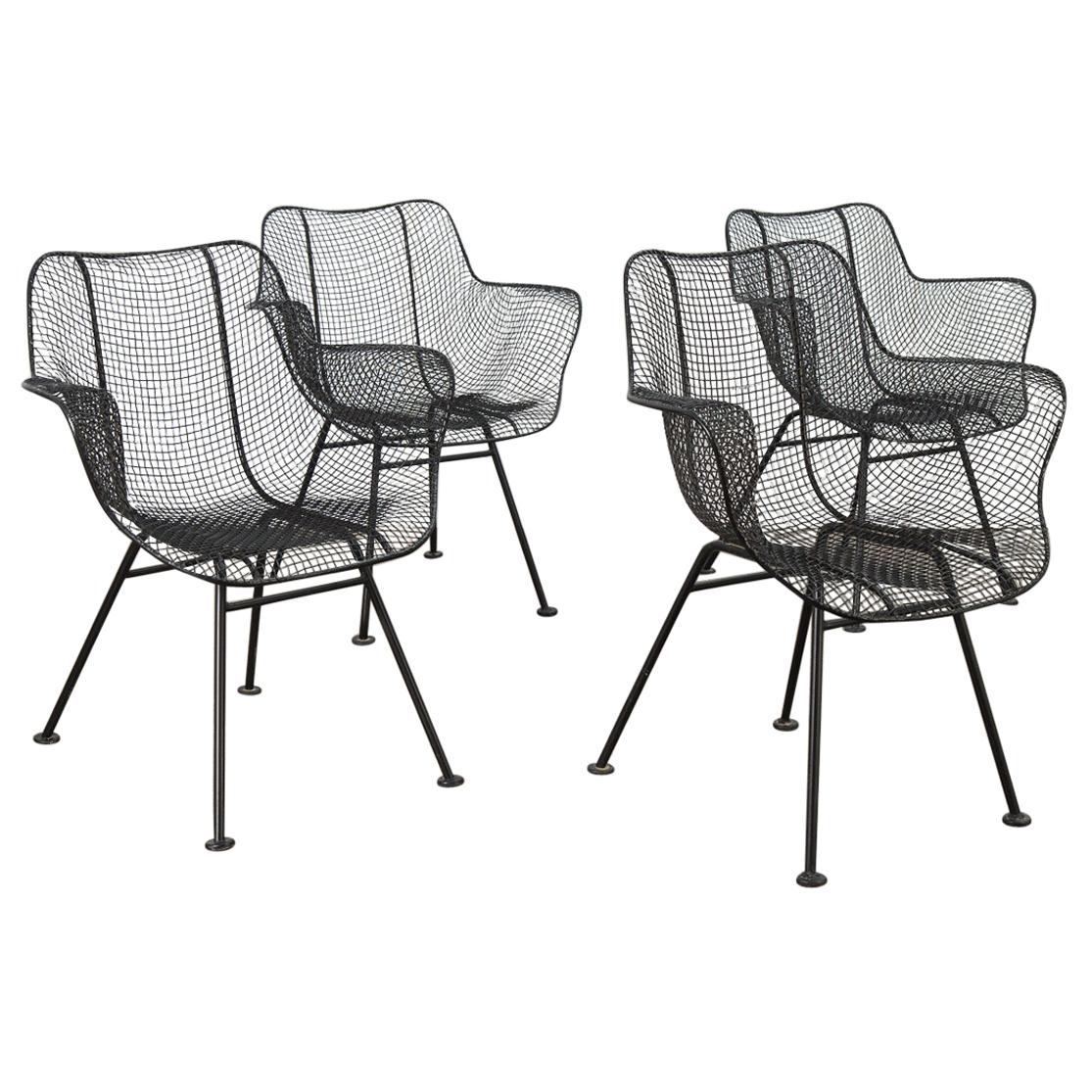 Set of Four Sculptura Patio Chairs by Russell Woodard