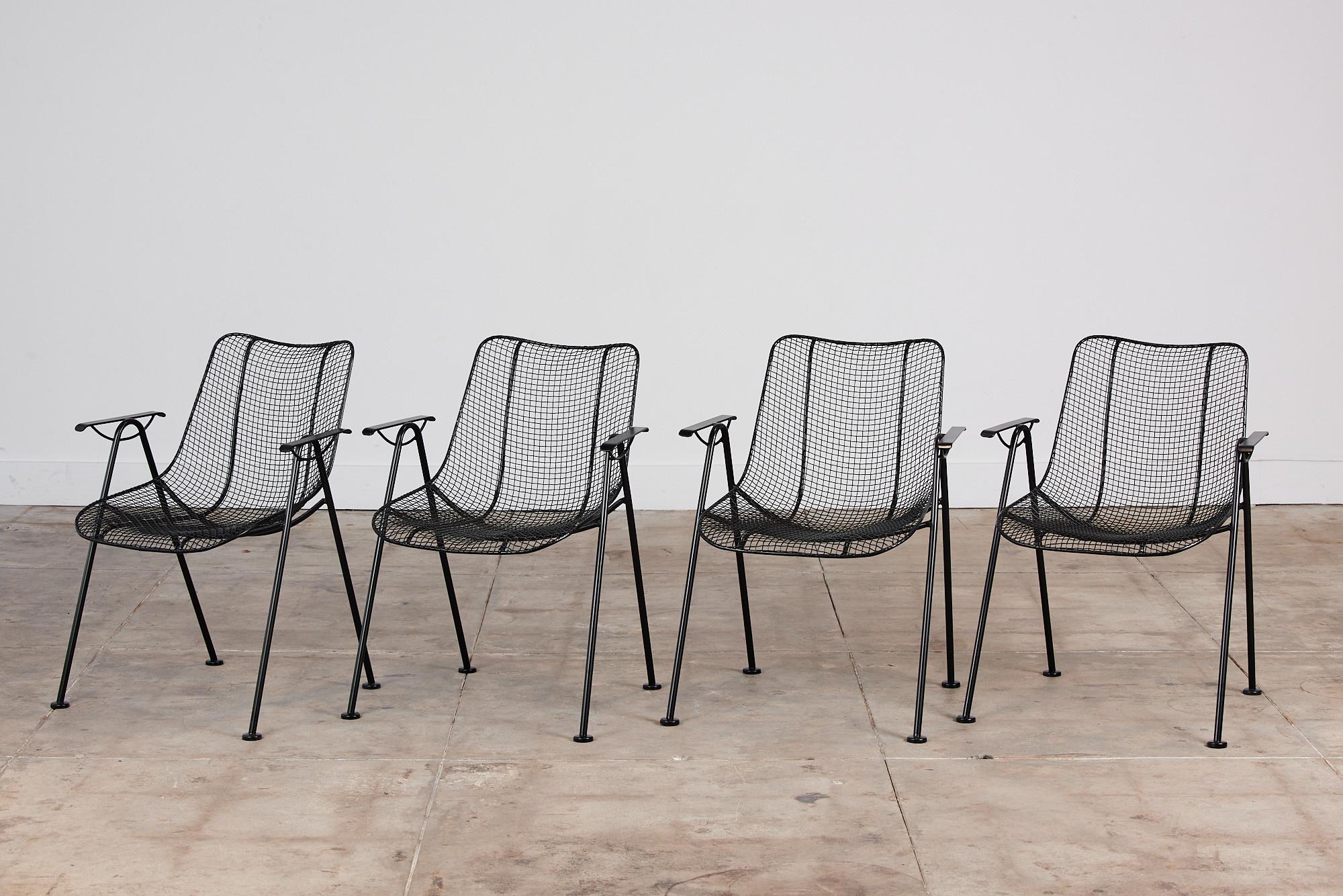 Mid-Century Modern Ensemble de quatre fauteuils de salle à manger de patio « Sculptura » de Lee Woodard en vente