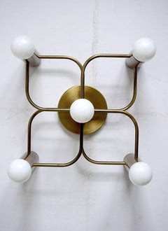 Set von vier skulpturalen Decken- oder Wandleuchtern mit Einbaubeleuchtung, 1960er Jahre