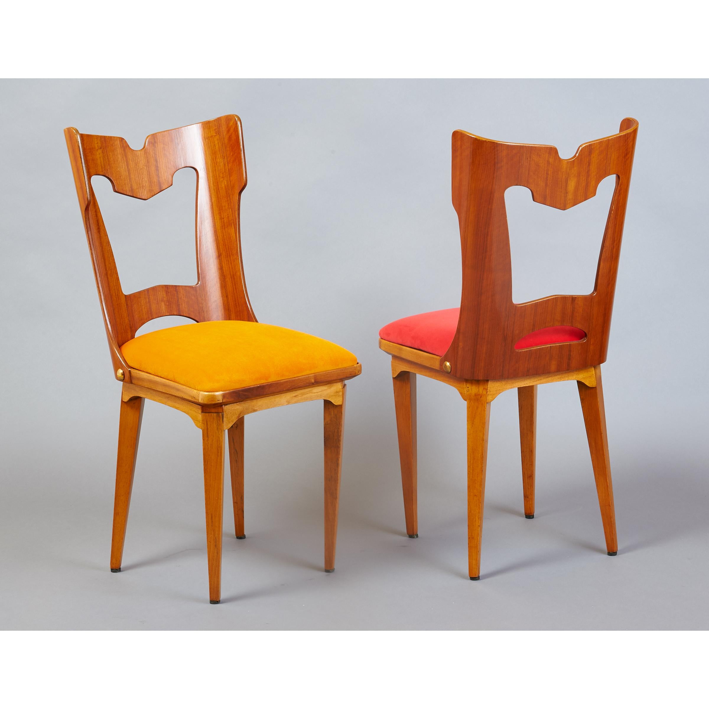 Italian Set of Four Sculptural Chairs, Italy, 1950s