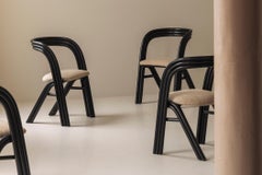 Satz von vier skulpturalen Esszimmerstühlen von Axel Enthoven für Rohé Design, 1980er Jahre