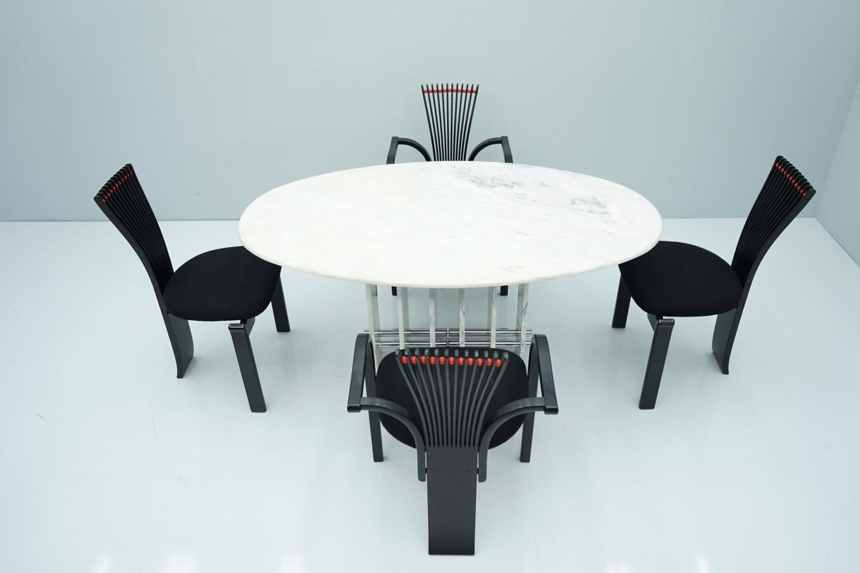 Set of Four Sculptural Dining Chairs by Torstein Nilsen for Westofa, Norway 4