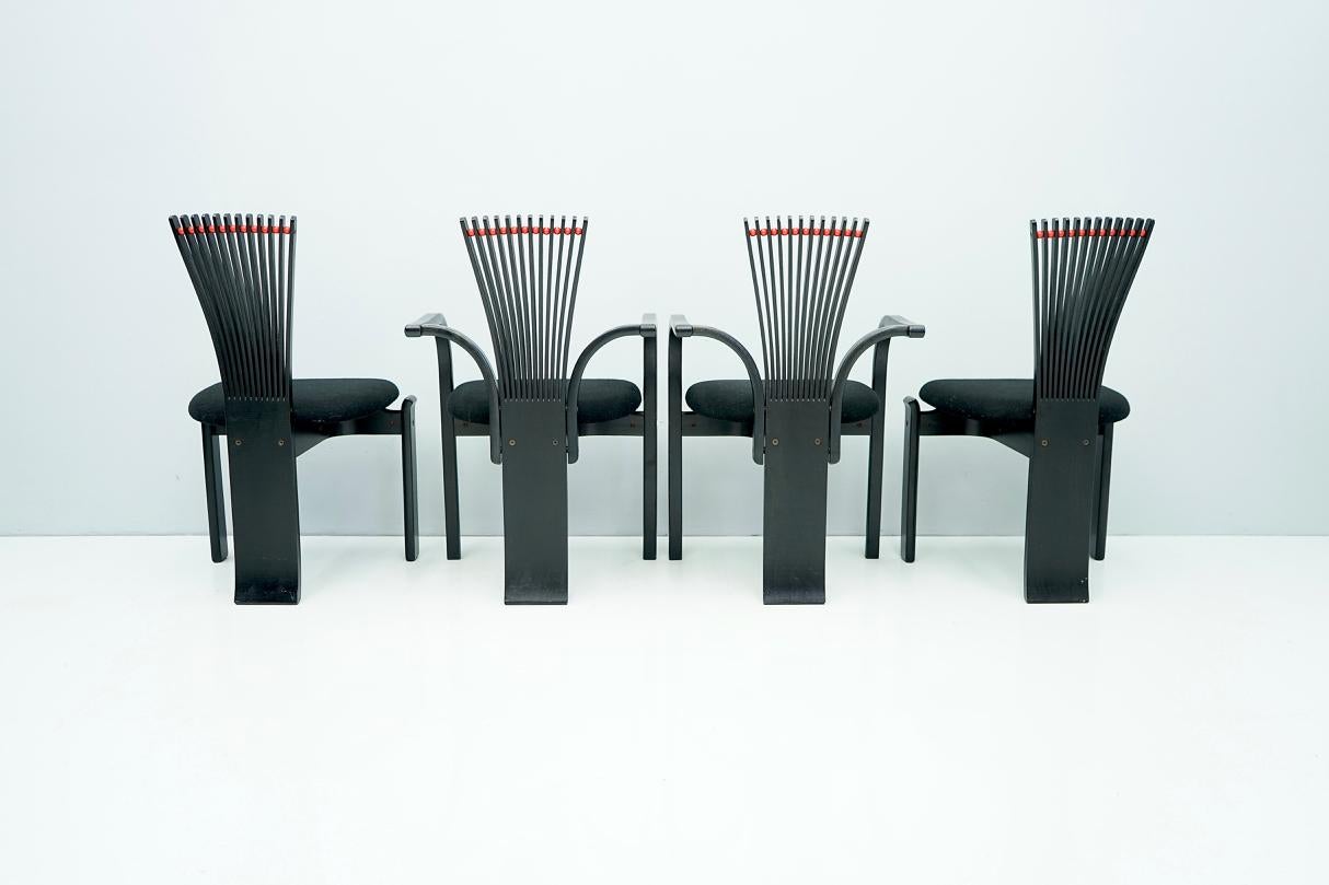 Set of Four Sculptural Dining Chairs by Torstein Nilsen for Westofa, Norway In Good Condition In Frankfurt / Dreieich, DE