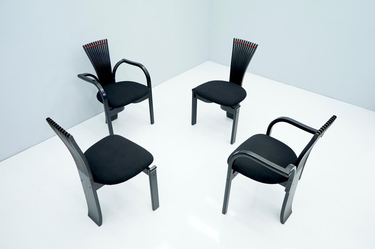 Late 20th Century Set of Four Sculptural Dining Chairs by Torstein Nilsen for Westofa, Norway