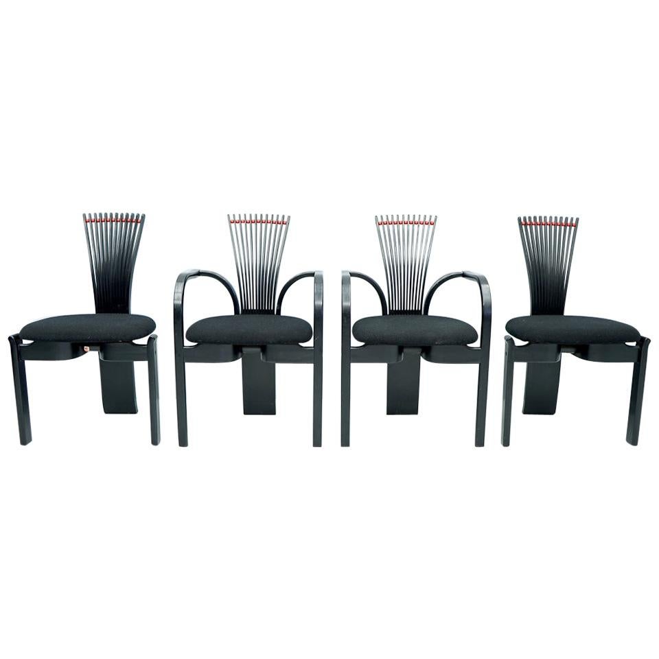 Set of Four Sculptural Dining Chairs by Torstein Nilsen for Westofa, Norway