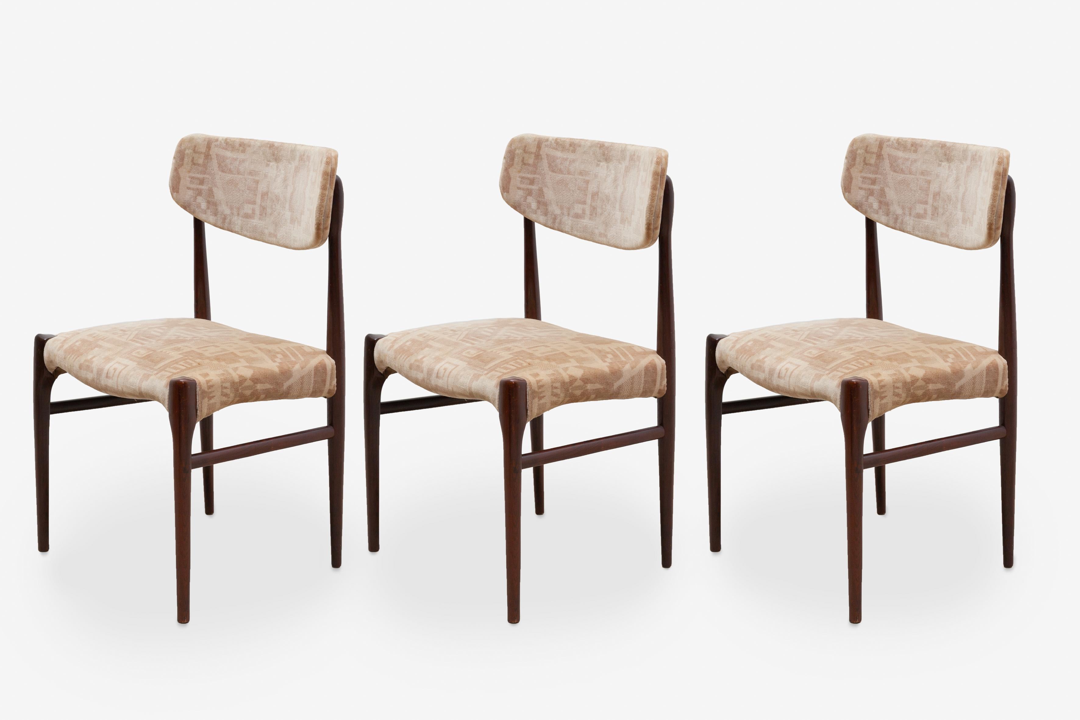 Set of Four Sculptural Dining Chairs, Denmark, 1950s 1