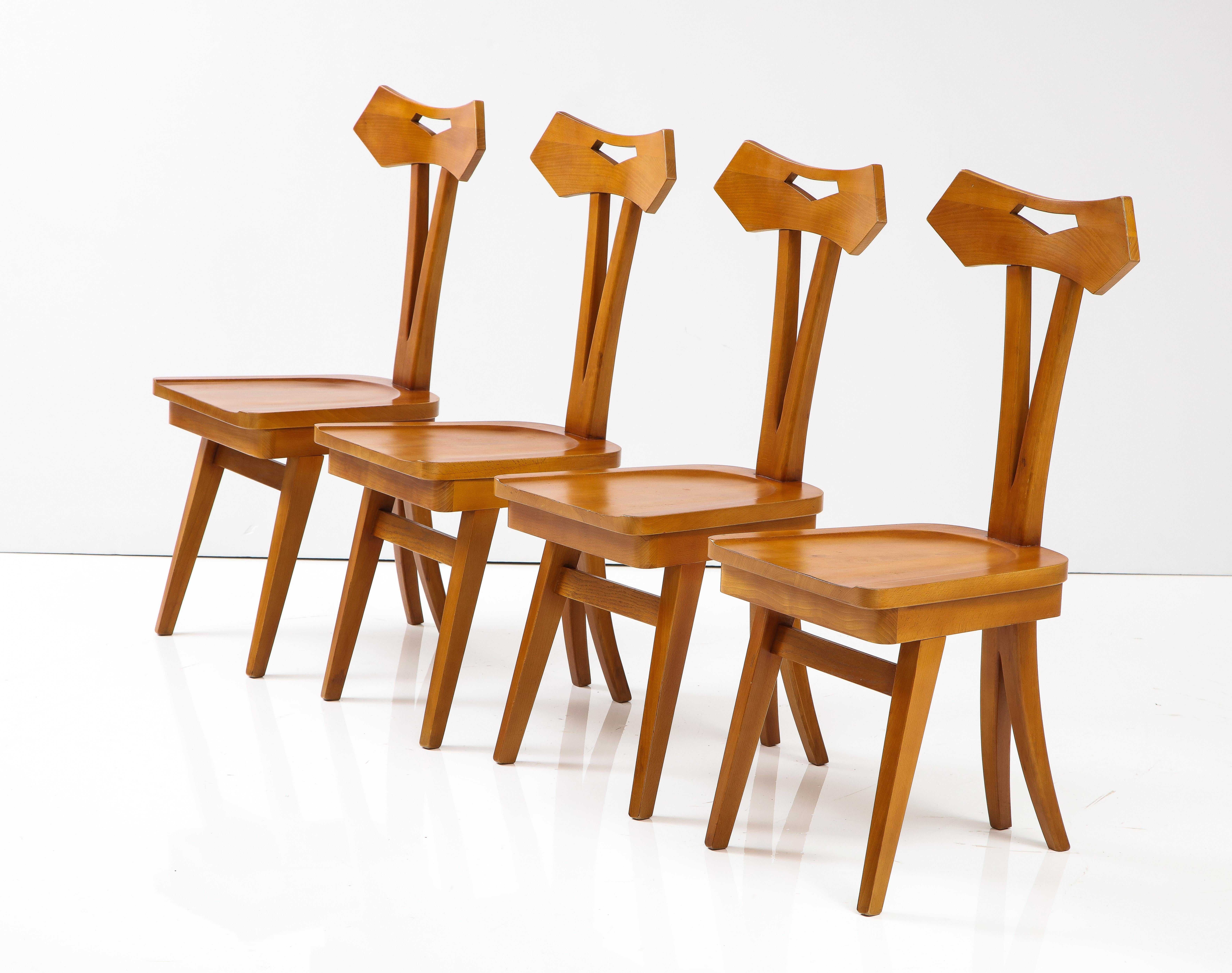Set of Four Sculptural Dining Chairs, Giovanni Michelucci 5
