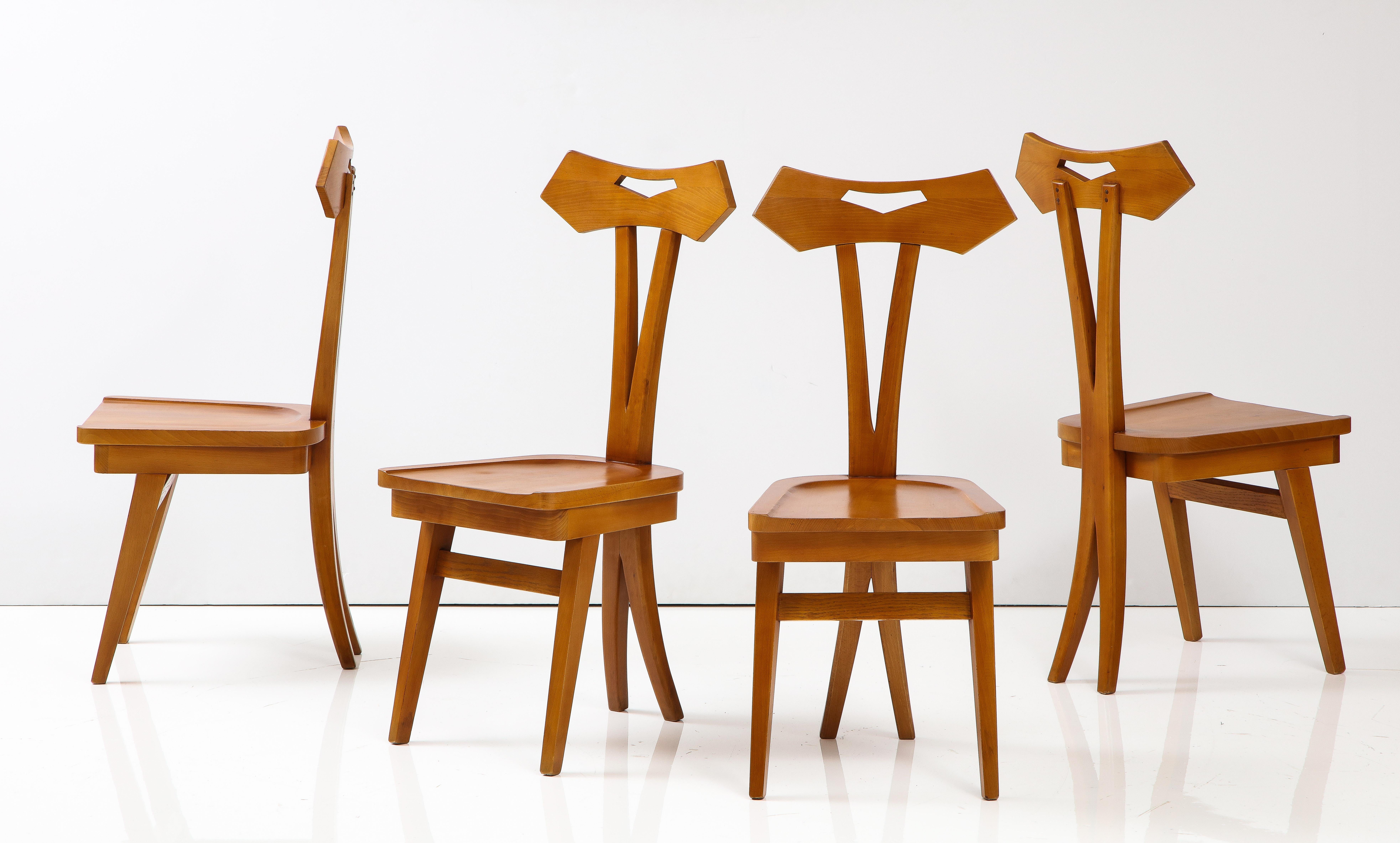 Set of Four Sculptural Dining Chairs, Giovanni Michelucci 6