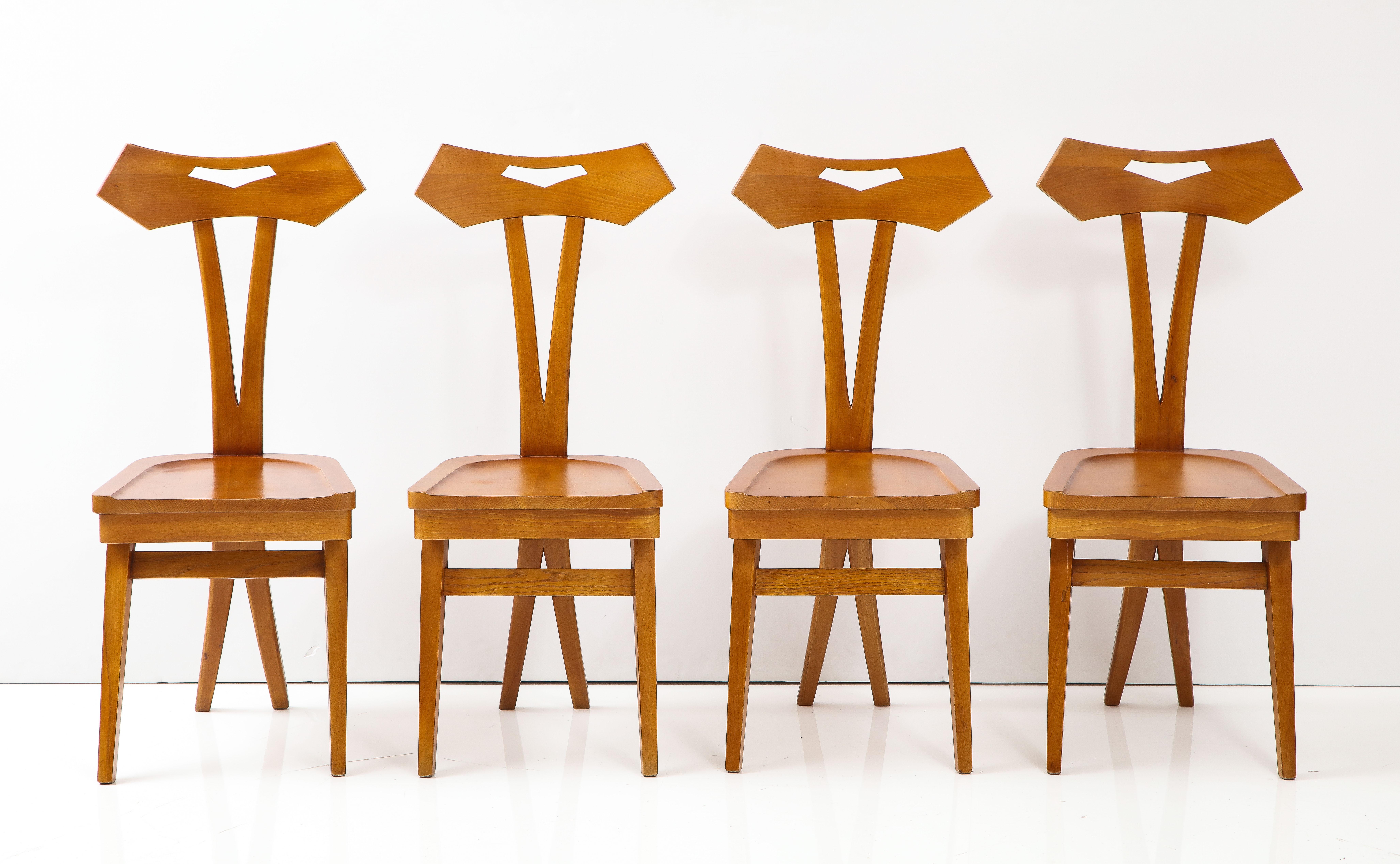 Set of Four Sculptural Dining Chairs, Giovanni Michelucci 7