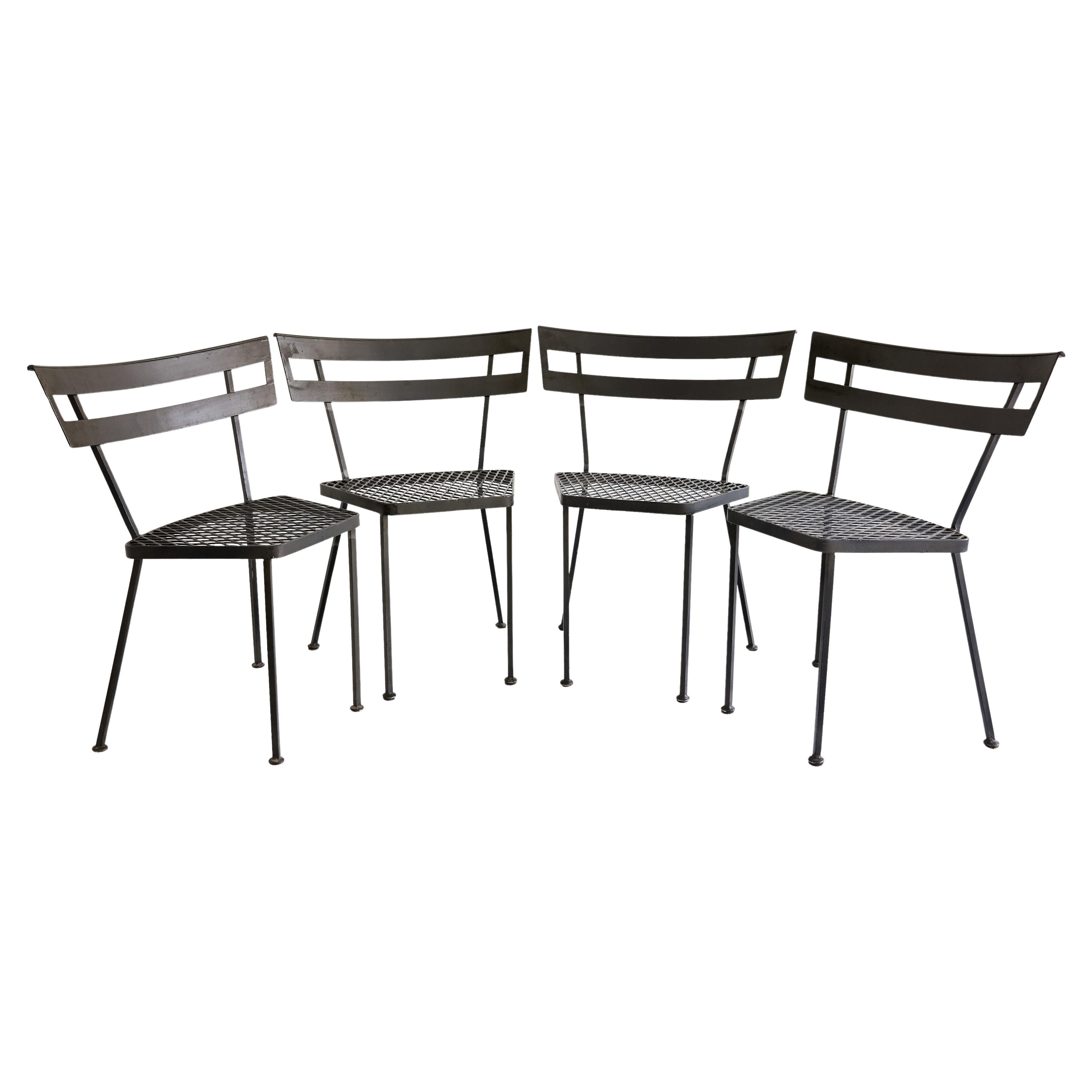 Set of Four Sculptural Garden Dining Chairs