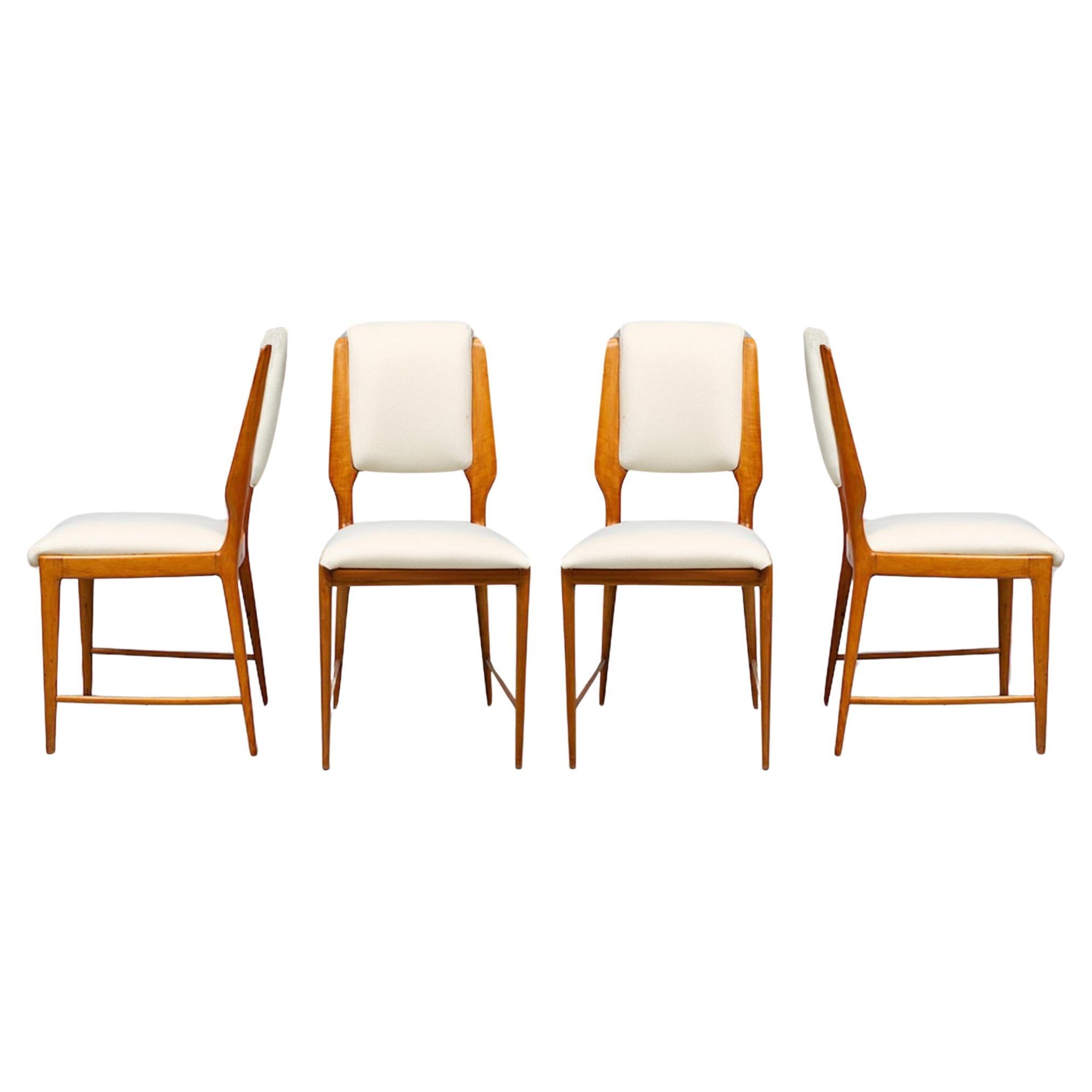 Set of Four Sculptural Midcentury Italian Chairs