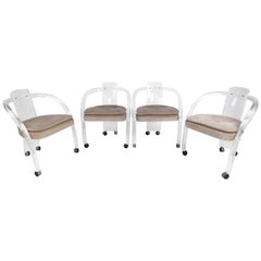 Set of Four Sculptural Midcentury Lucite Dining Chairs by Hill Manufacturing