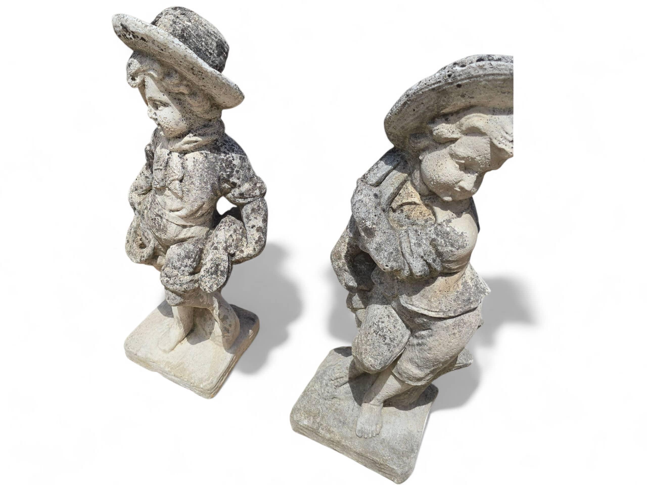 Set of Four Sculptures Representing the Four Seasons in Reconstituted Stone For Sale 3