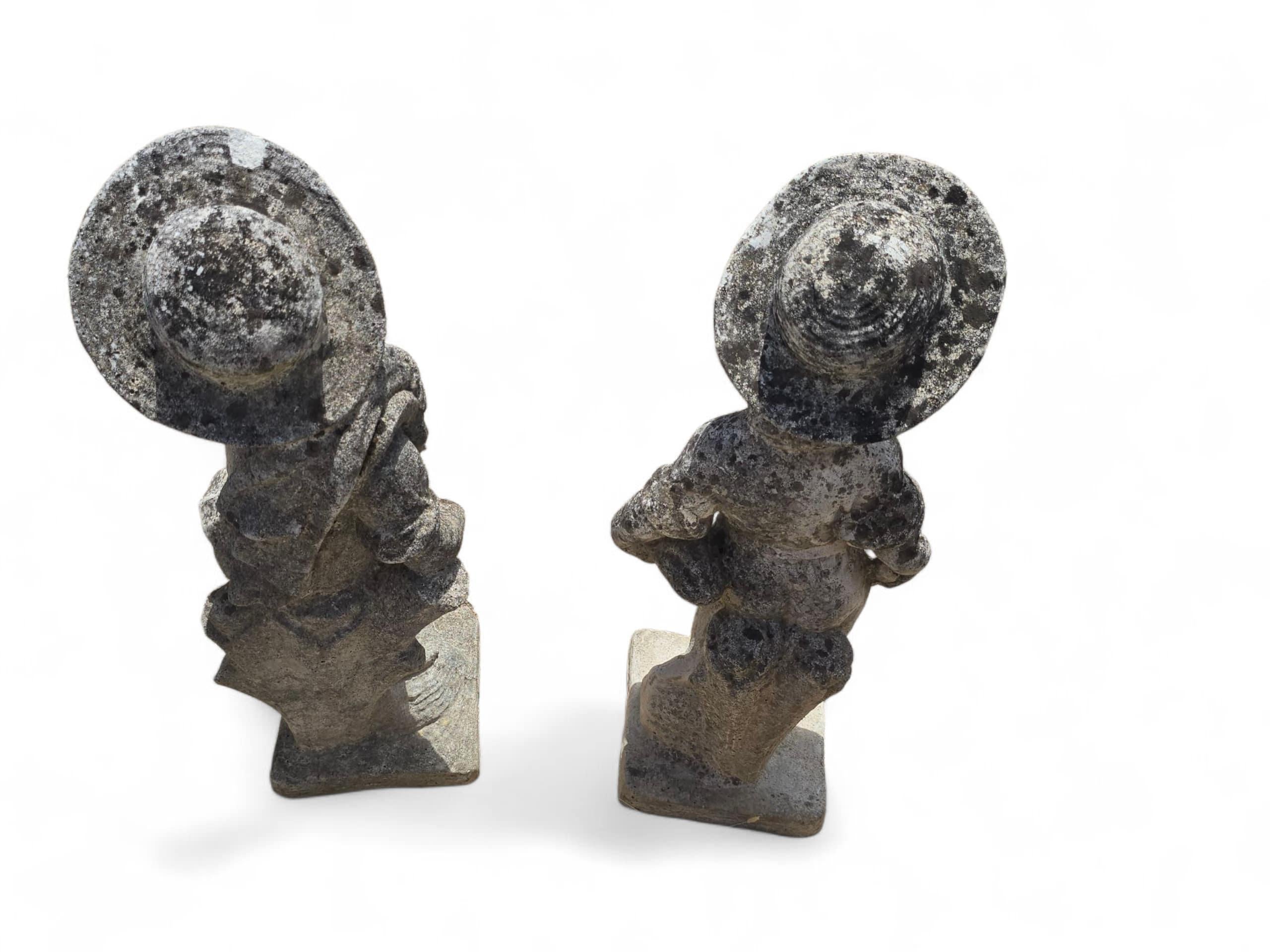 Set of Four Sculptures Representing the Four Seasons in Reconstituted Stone For Sale 4
