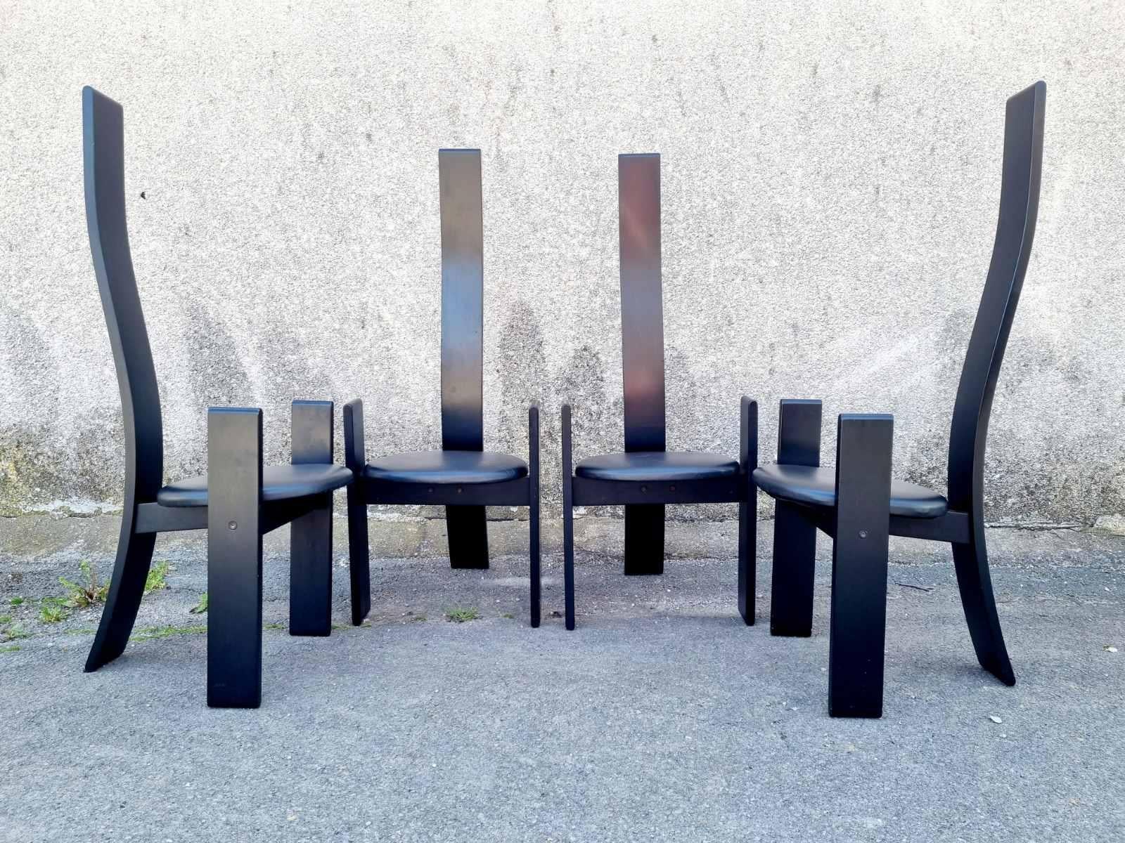Ensemble de quatre chaises SD51 Golem de Vico Magistretti pour Poggi, Italie, années 1960 en vente 3