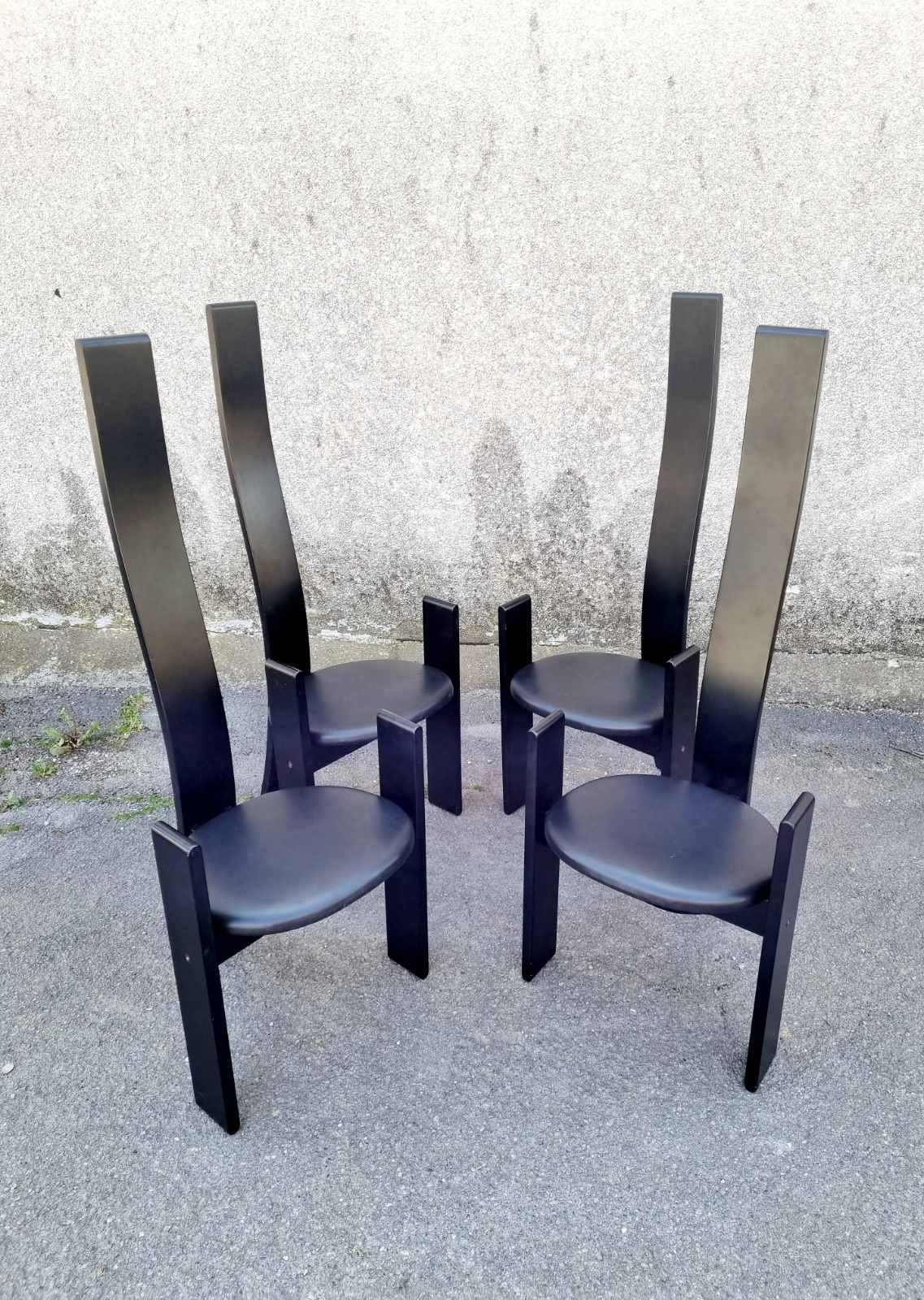 Ensemble de quatre chaises SD51 Golem de Vico Magistretti pour Poggi, Italie, années 1960 en vente 5
