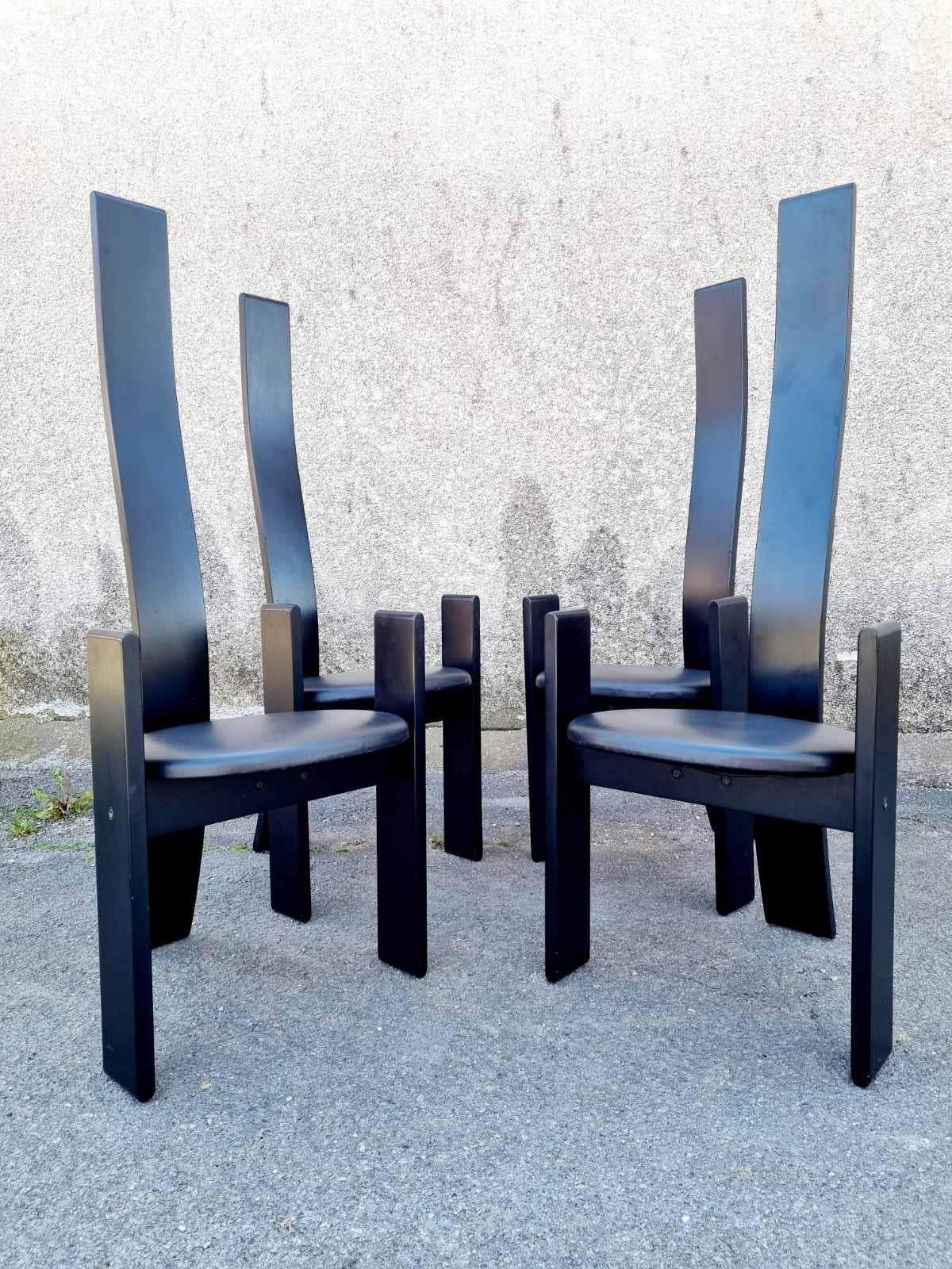 Ensemble de quatre chaises SD51 Golem de Vico Magistretti pour Poggi, Italie, années 1960 en vente 8