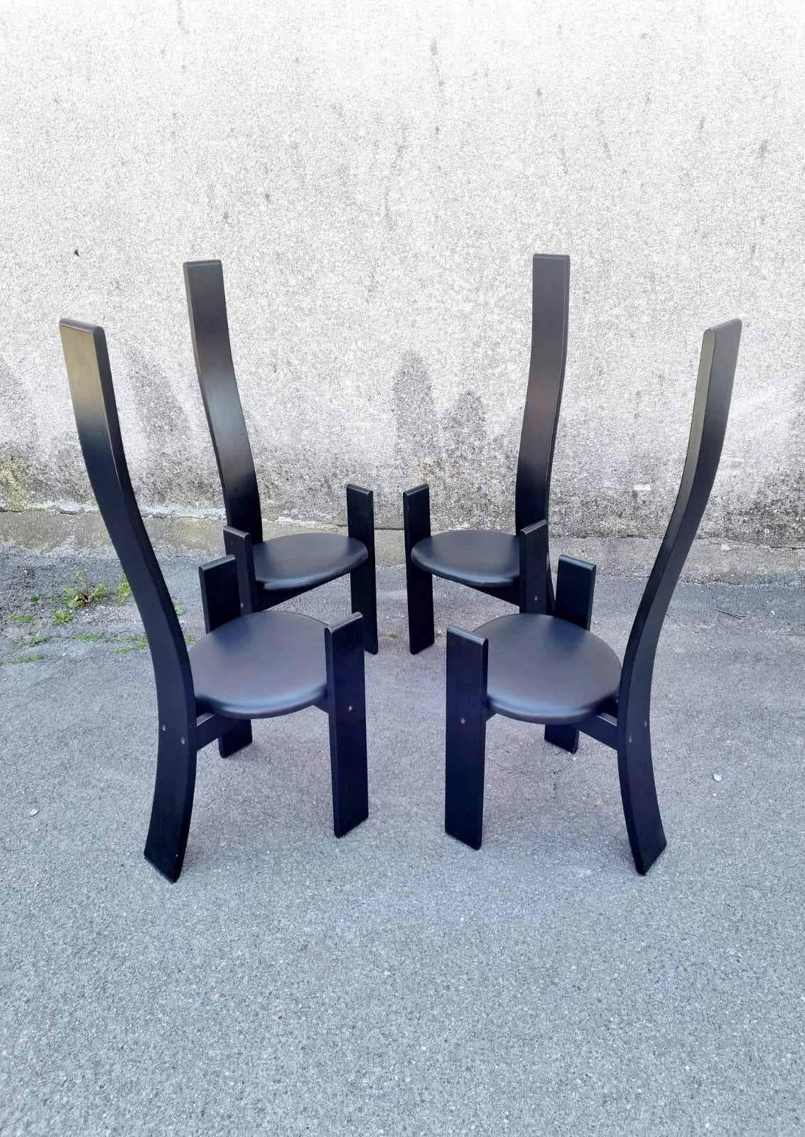 Ensemble de quatre chaises SD51 Golem de Vico Magistretti pour Poggi, Italie, années 1960 en vente 10