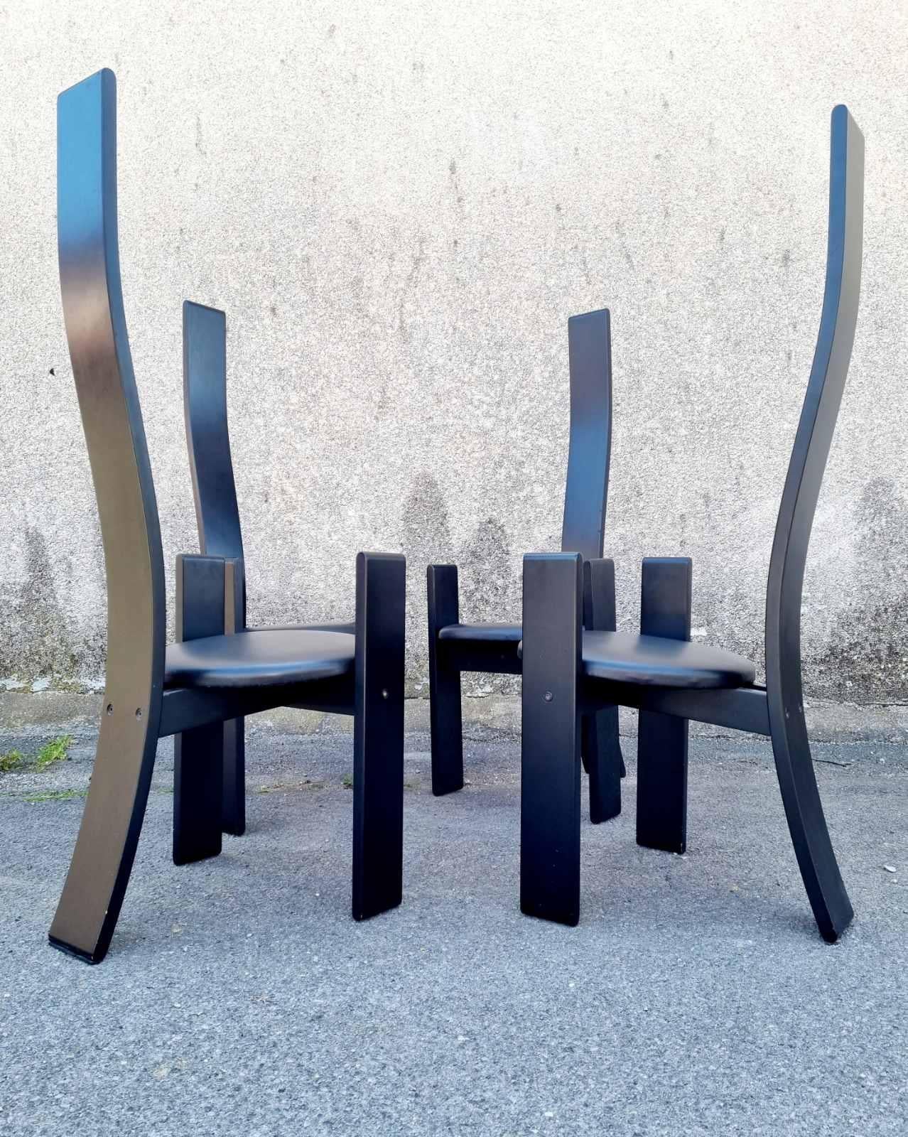 Ensemble de quatre chaises SD51 Golem de Vico Magistretti pour Poggi, Italie, années 1960 en vente 12