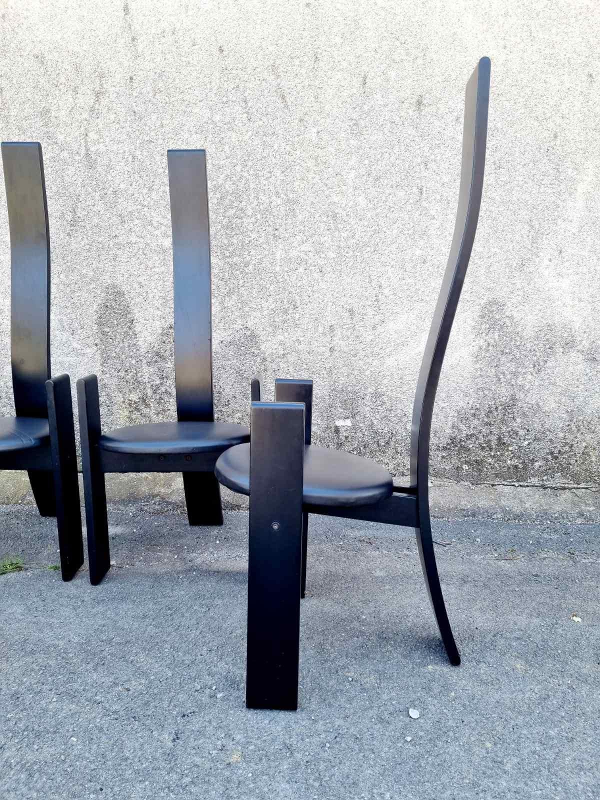 italien Ensemble de quatre chaises SD51 Golem de Vico Magistretti pour Poggi, Italie, années 1960 en vente