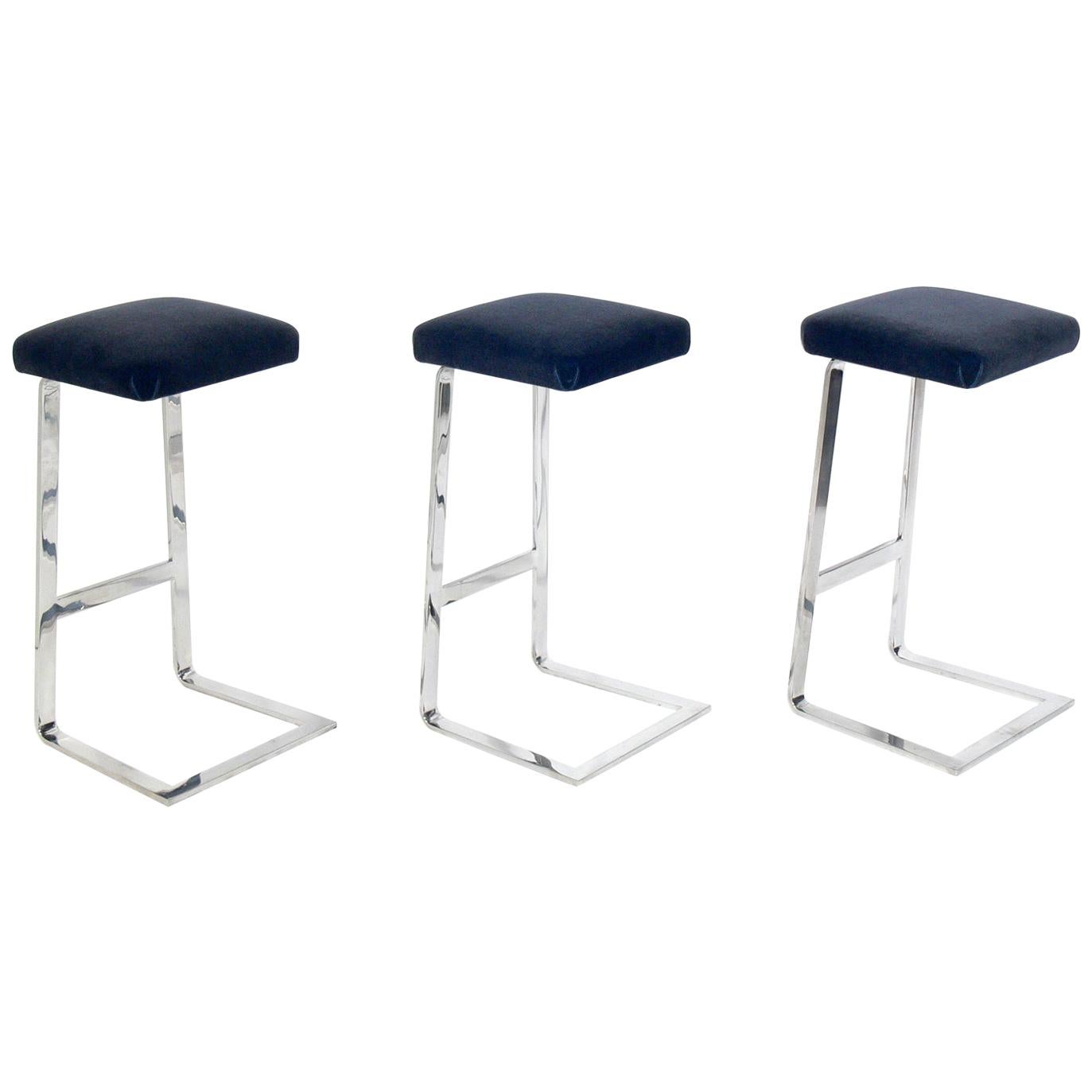 Set of Four Seasons Bar Stools by Mies van der Rohe by Gratz