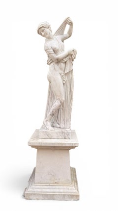 Set of Four Seasons Sculptures in Italian White Marble, Late 20th Century