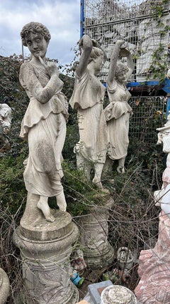 Set of Four Seasons Sculptures in Vicenza Stone, Italy, 1970s