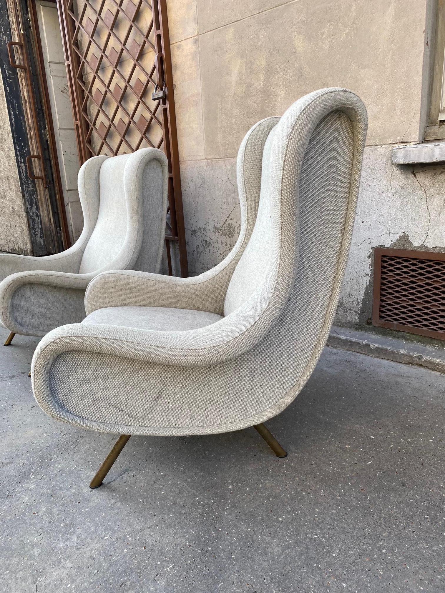 Italian Set of four Senior armchairs by Marco Zanuso for Arflex