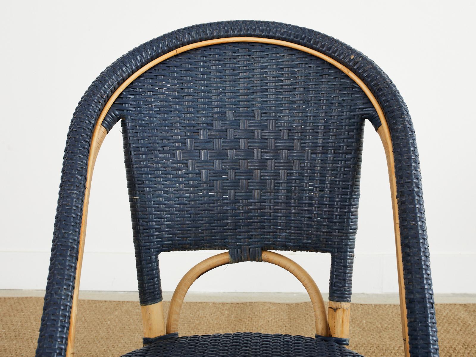 Set of Four Serena and Lily Rattan Wicker Bistro Dining Chairs 6