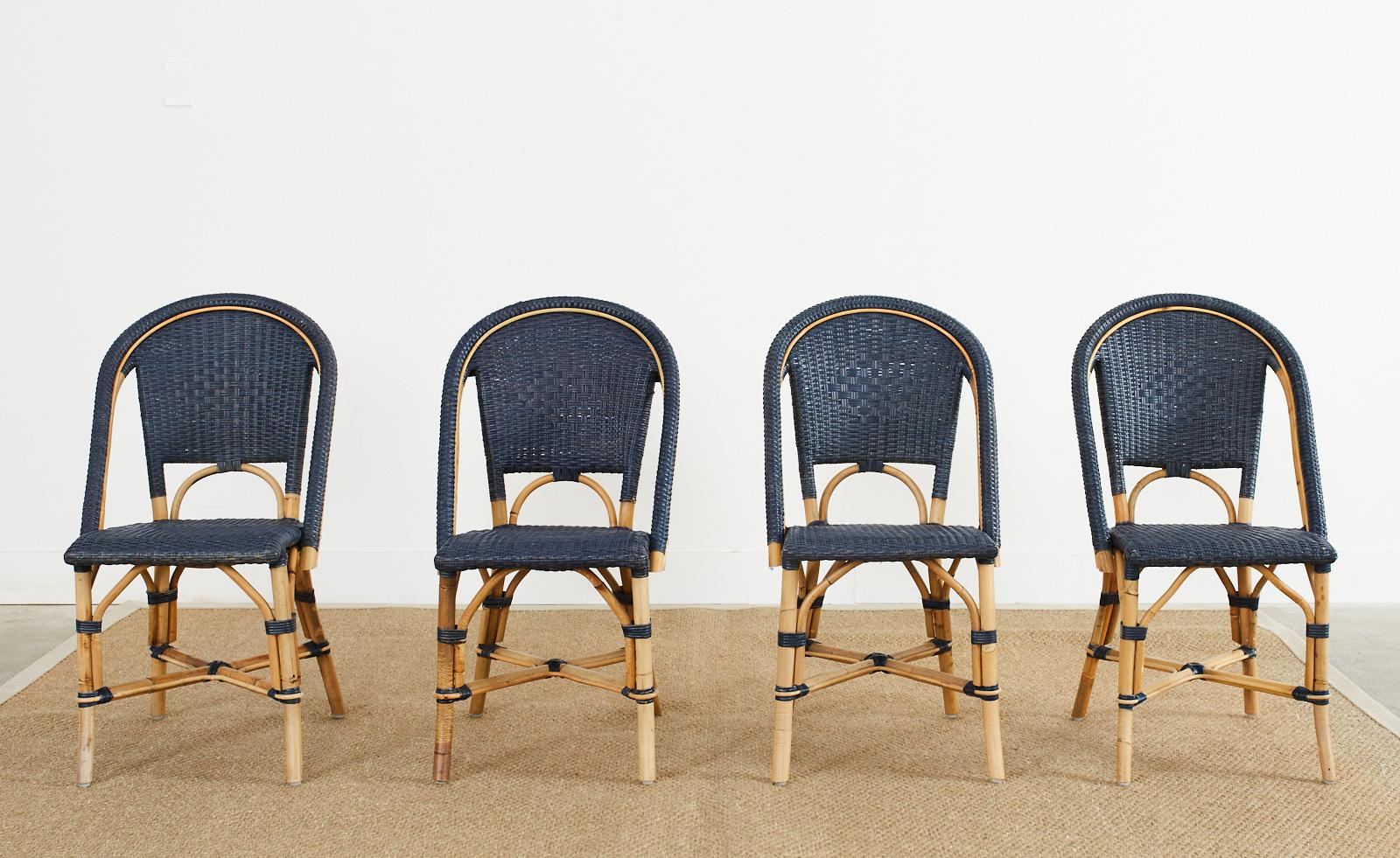 Set of Four Serena and Lily Rattan Wicker Bistro Dining Chairs 9