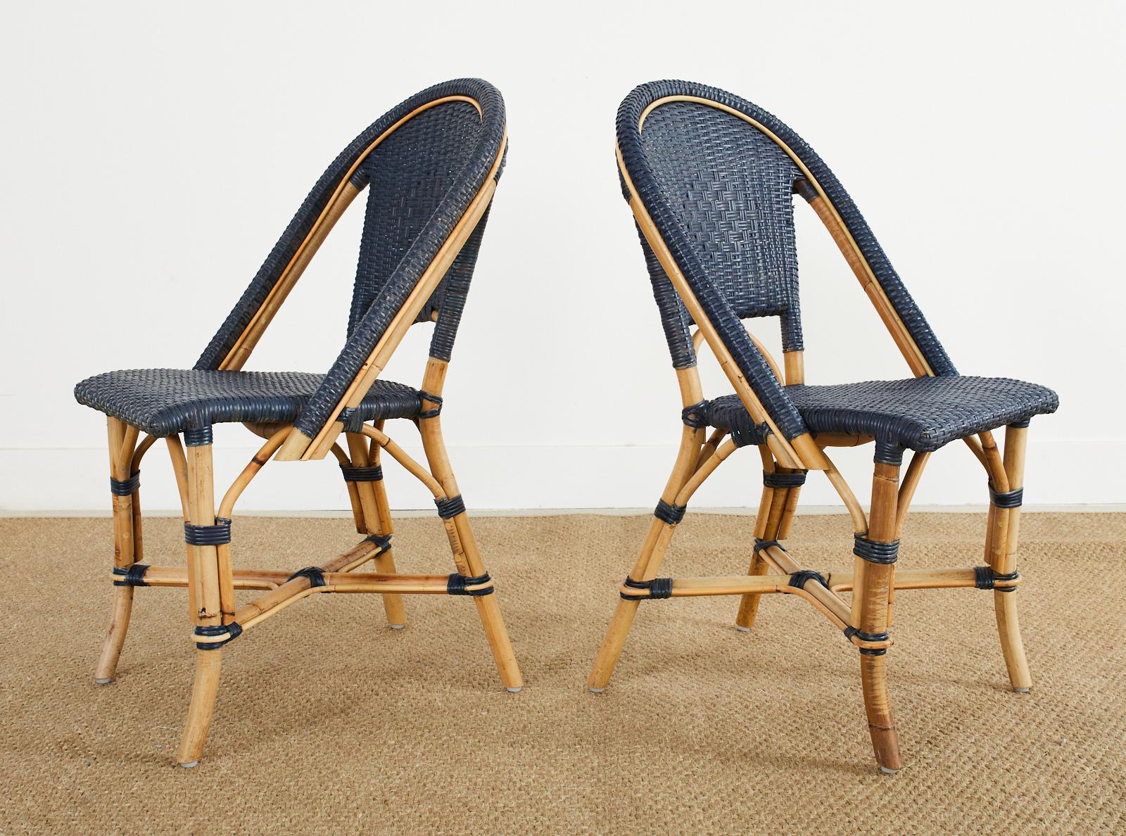 Set of Four Serena and Lily Rattan Wicker Bistro Dining Chairs 1