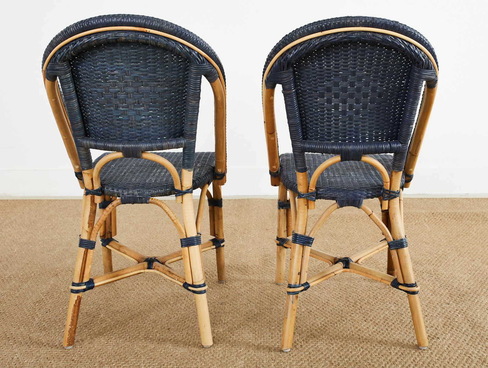 Set of Four Serena and Lily Rattan Wicker Bistro Dining Chairs 2