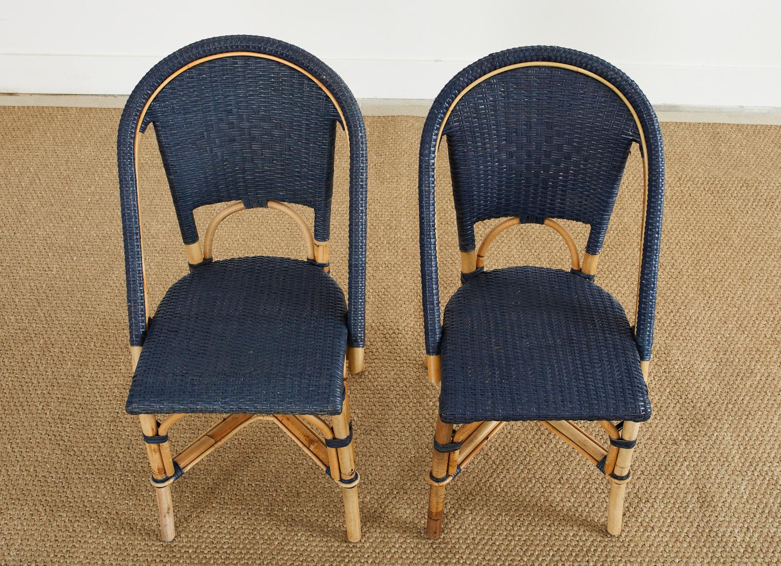 Set of Four Serena and Lily Rattan Wicker Bistro Dining Chairs 3