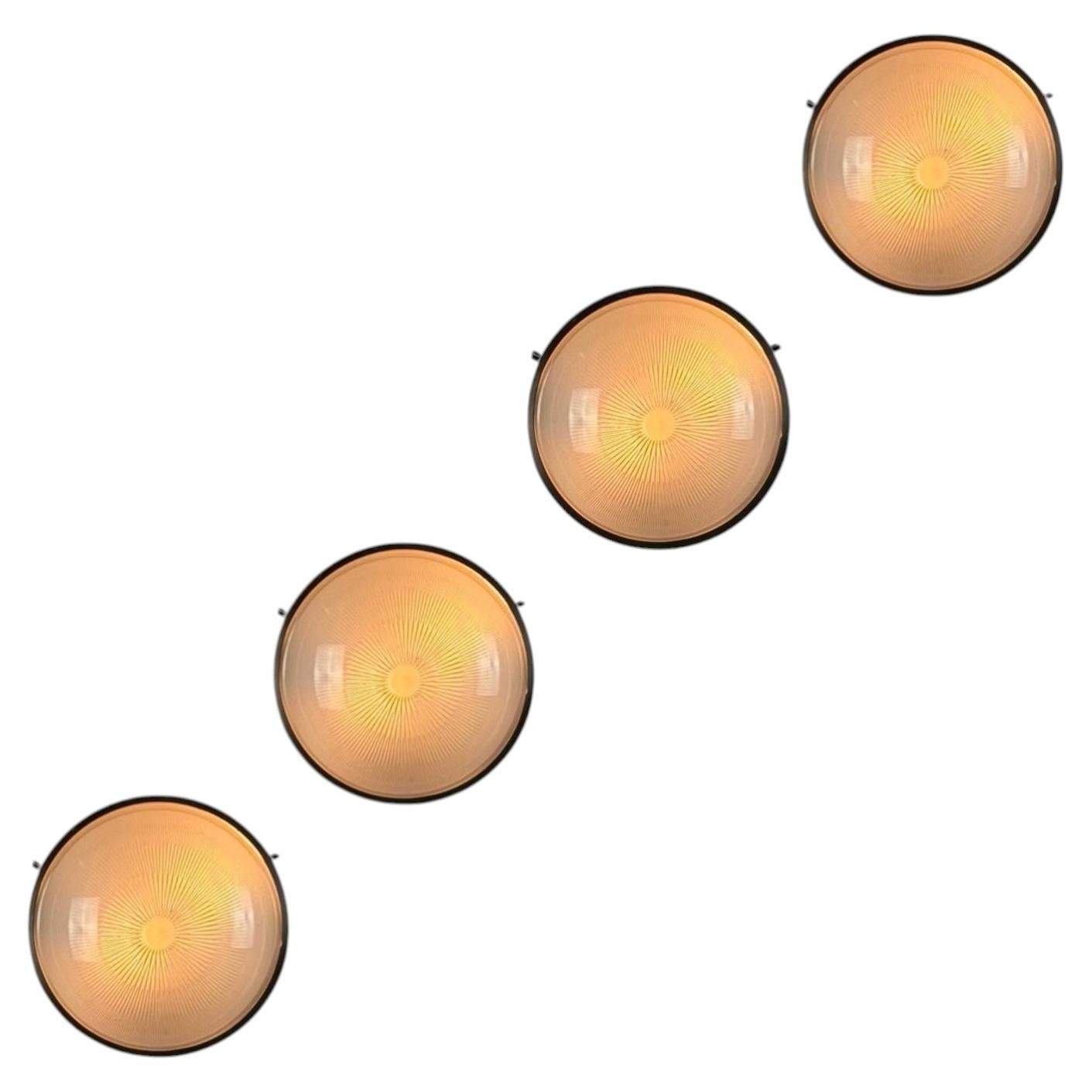 Set of Four Sergio Mazza “Sigma” Ceiling or Wall Lights for Artemide, 1960s For Sale
