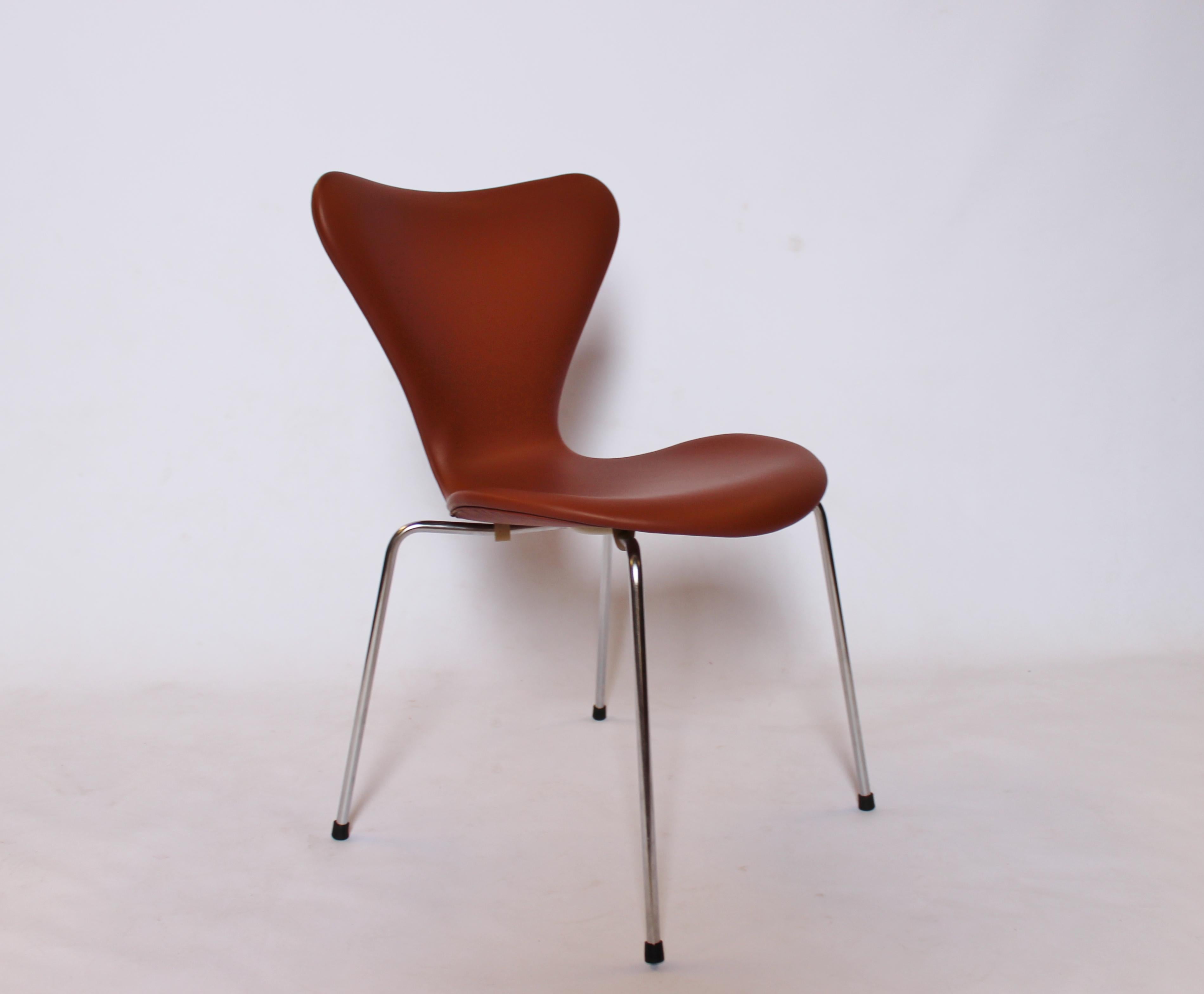 Mid-Century Modern Ensemble de quatre chaises Series 7, modèle 3107 d'Arne Jacobsen pour Fritz Hansen en vente